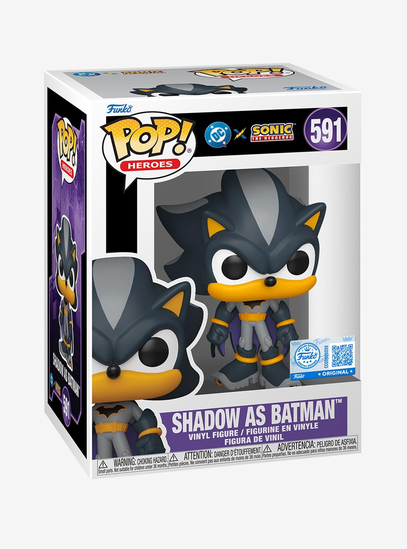 Funko Pop! Heroes DC Comics x Sonic the Hedgehog Shadow as Batman Vinyl Figure, , hi-res