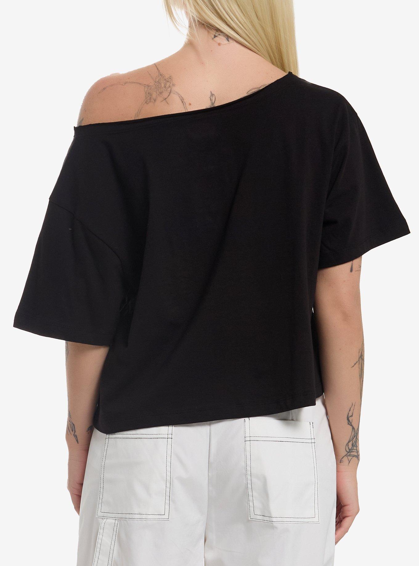 Kuromi Chains & Stars Girls Off-Shoulder T-Shirt, MULTI, alternate