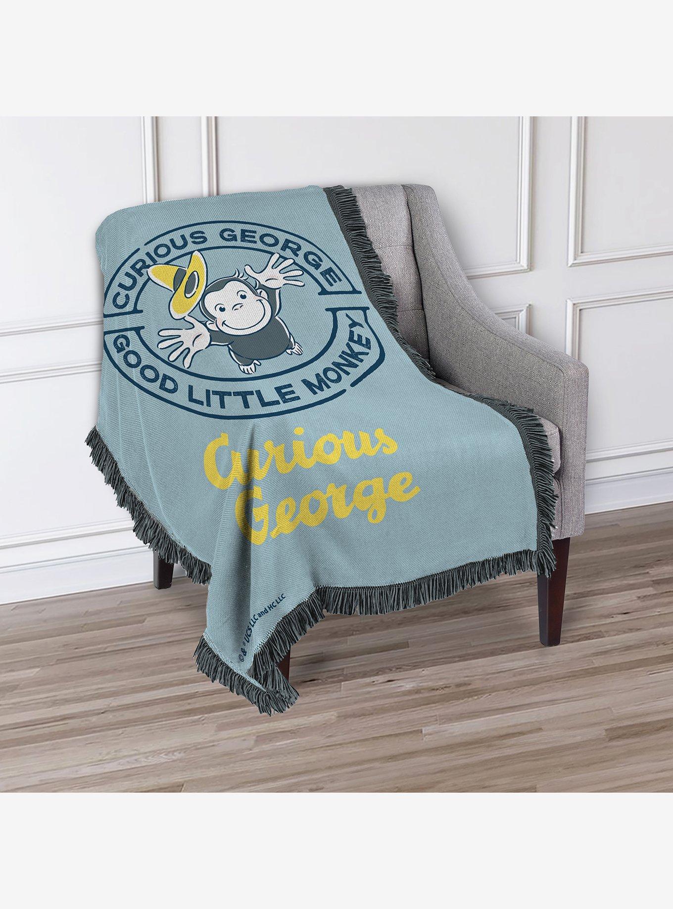 Curious George Good Little Monkey Tapestry Throw Blanket, , alternate
