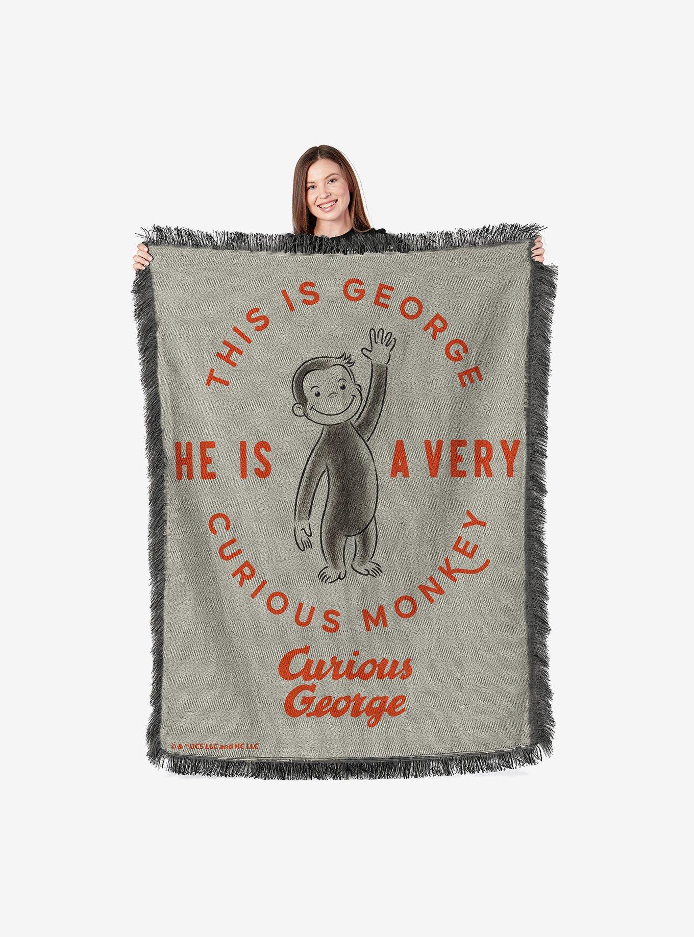 Curious George Very Curious Monkey Tapestry Throw Blanket, , hi-res