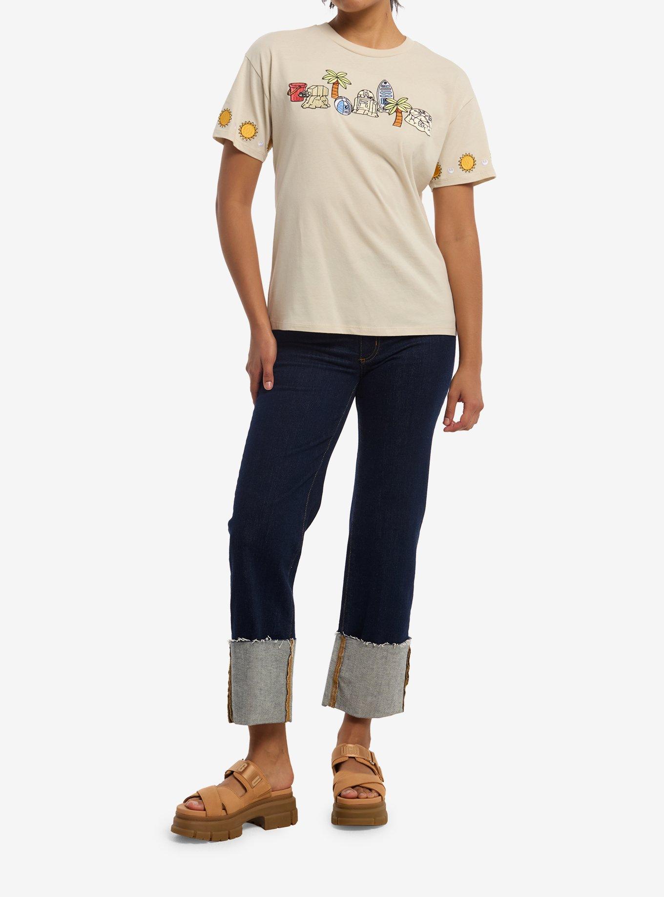 Her Universe Star Wars Embroidered Beach Characters T-Shirt Her Universe Exclusive, , hi-res