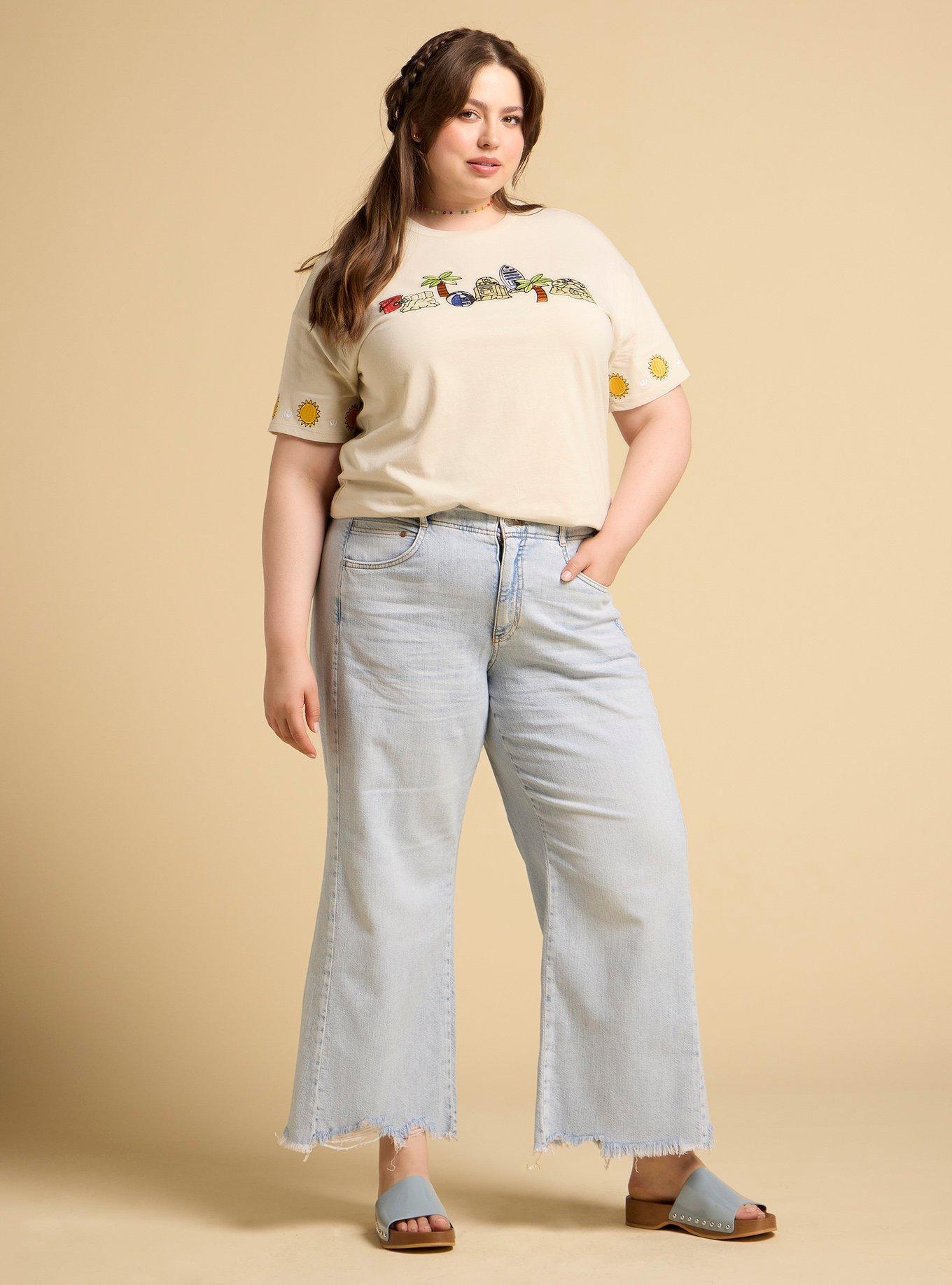 Her Universe Star Wars Embroidered Beach Characters Plus Size T-Shirt Her Universe Exclusive, , hi-res