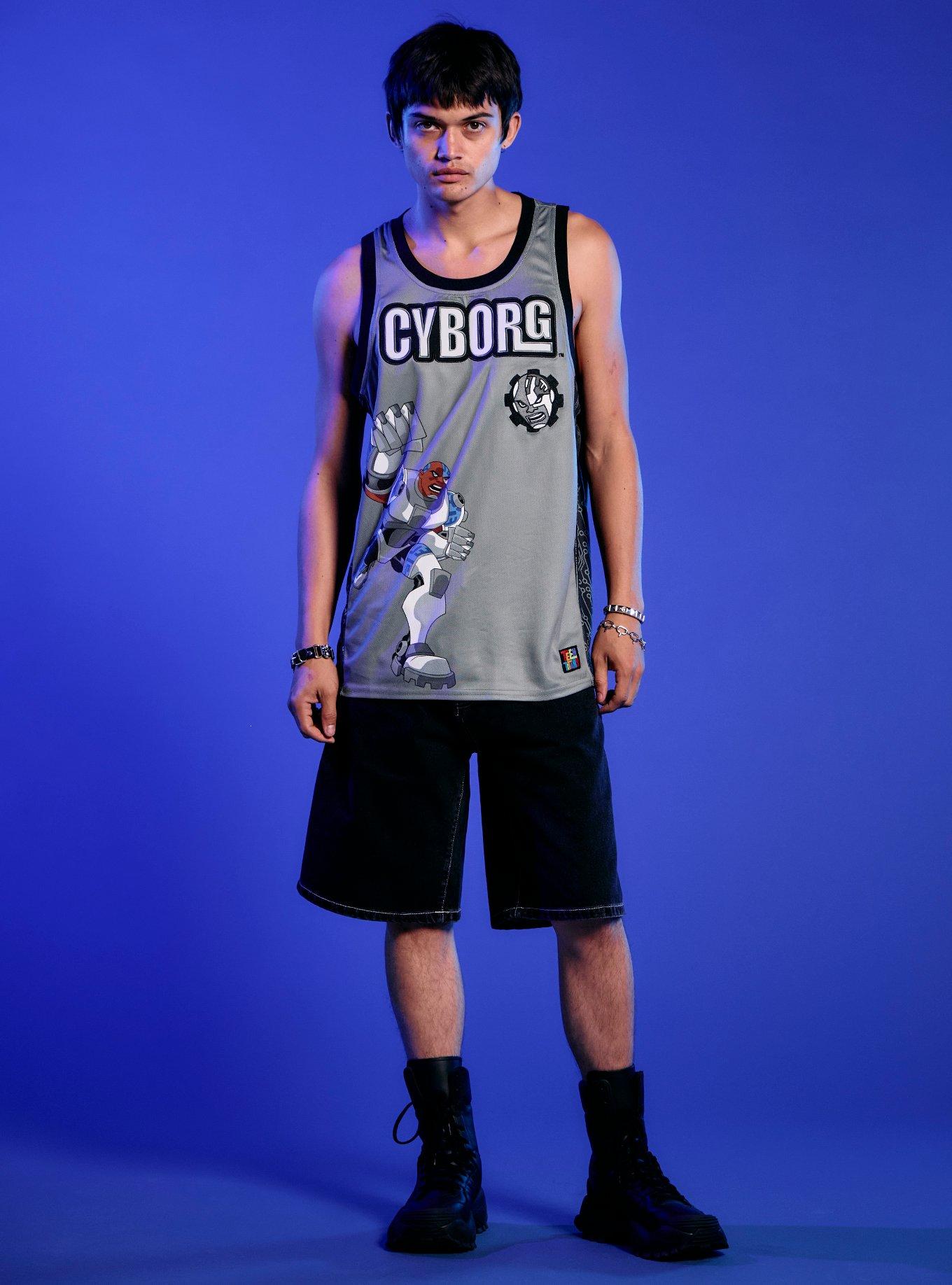 DC Comics Teen Titans Cyborg Basketball Jersey, GREY, alternate - view 3