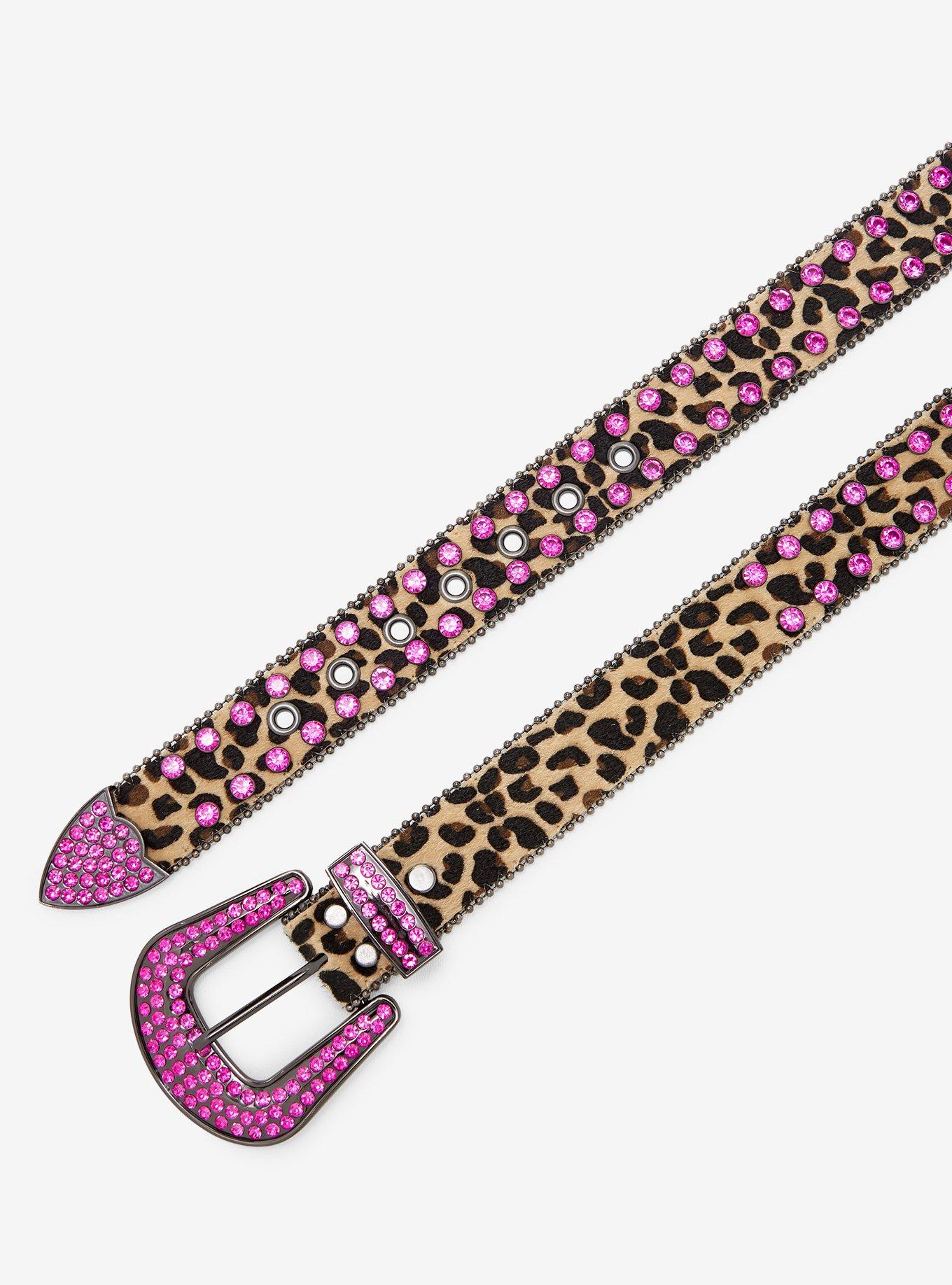 Leopard & Pink Bling Belt, , hi-res