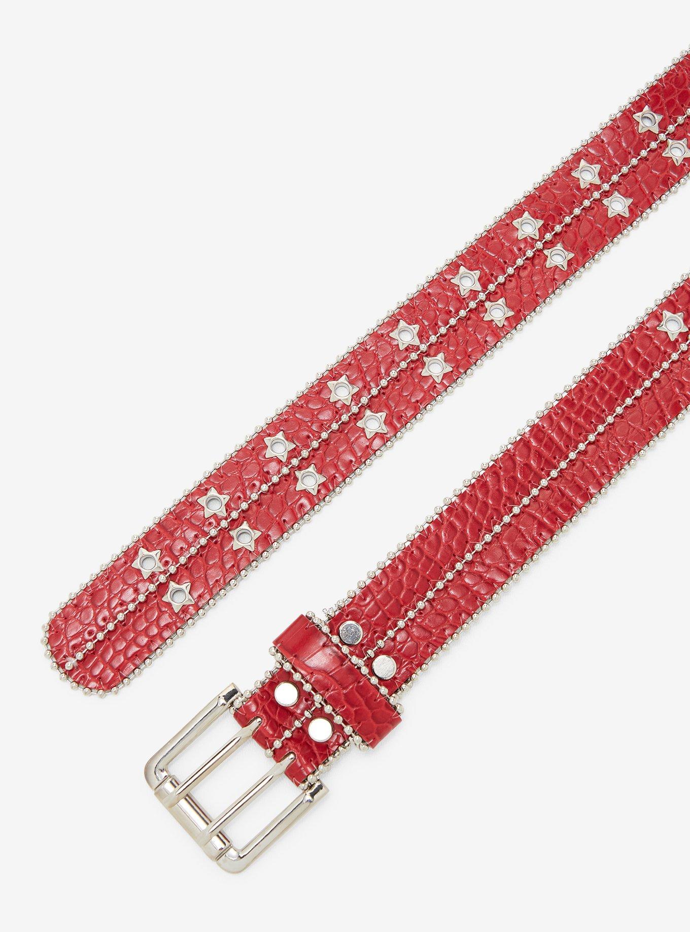 Red Star Grommet Crocodile Belt, , hi-res
