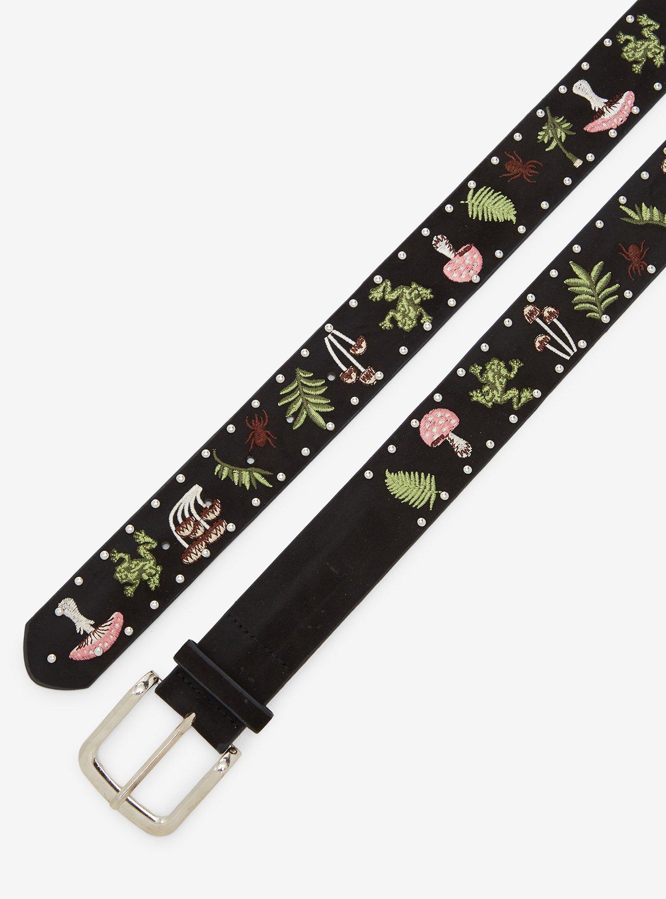 Embroided Frog & Mushroom Belt, , hi-res