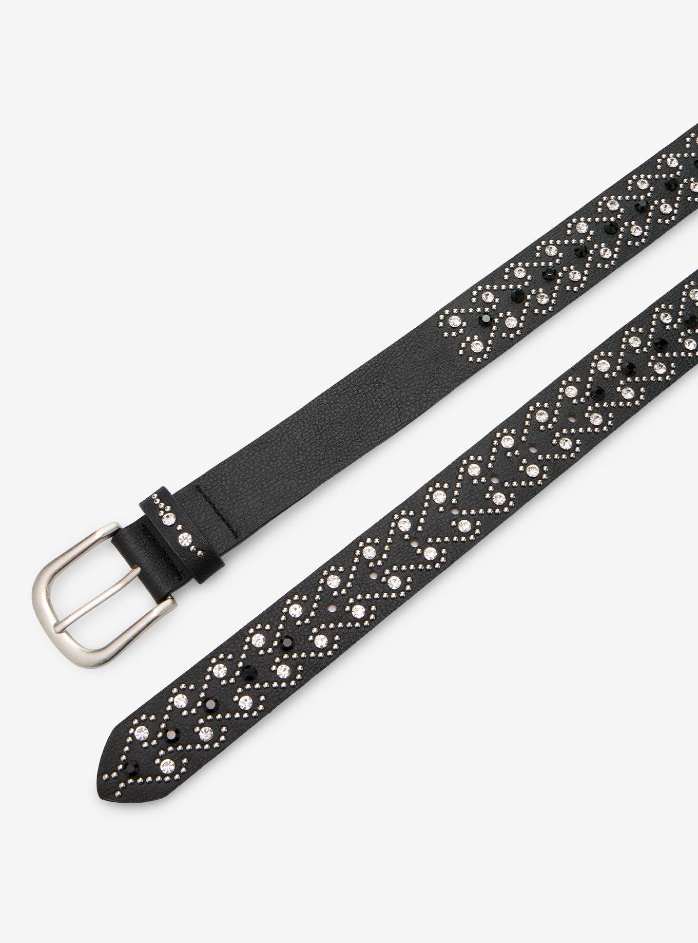Black Western Stud Belt, , hi-res