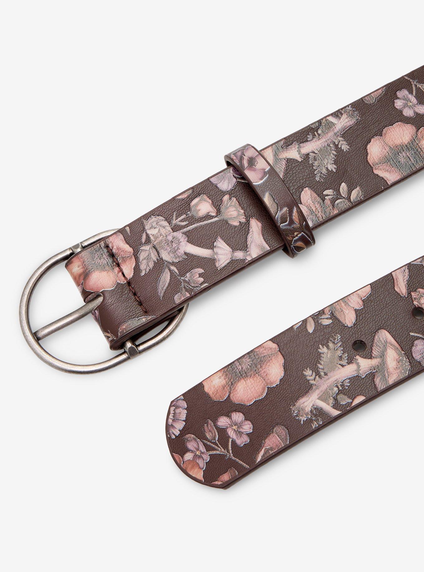 Brown Floral Belt, , hi-res