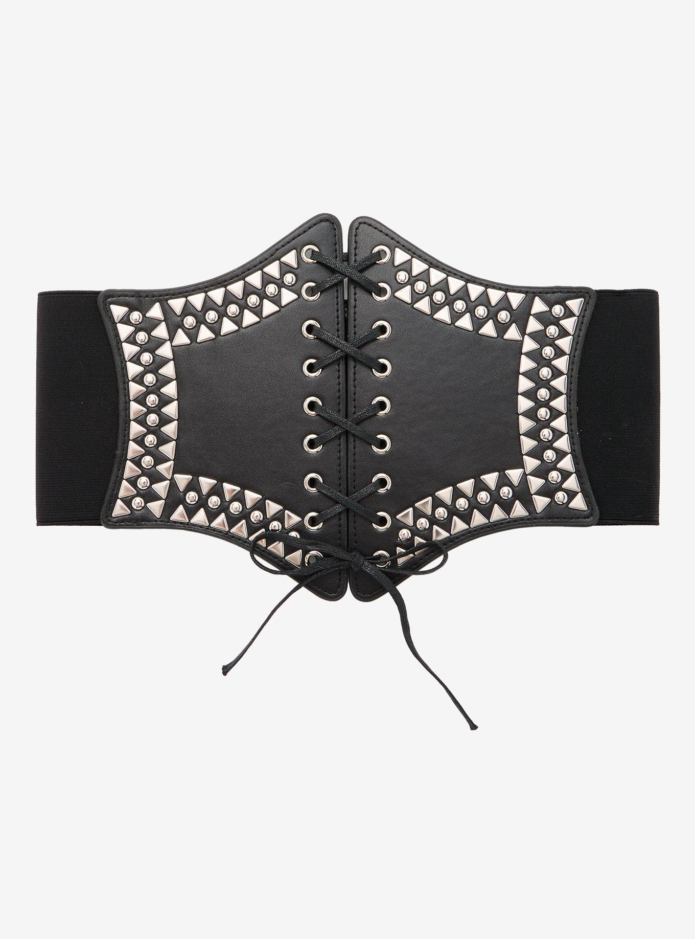 Triangle Stud Lace-Up Corset, , hi-res