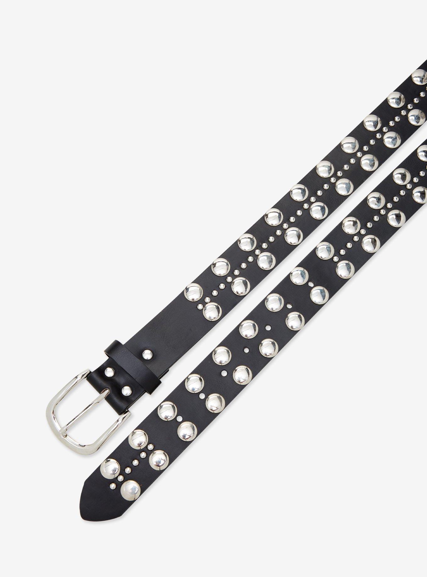 Black Round Stud Belt, , hi-res