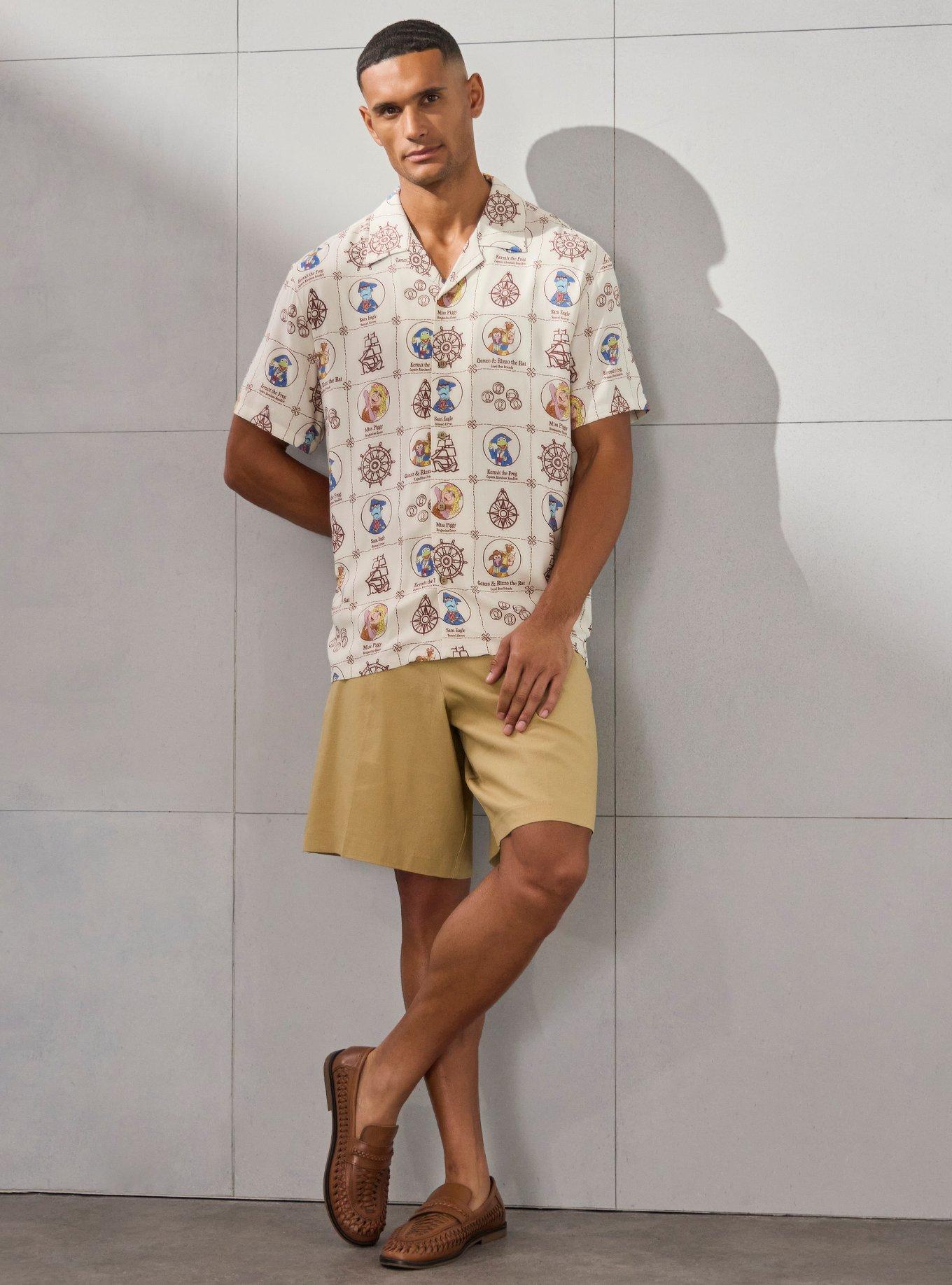 The Muppets Treasure Island Characters & Icons Grid Woven Button-Up, , hi-res