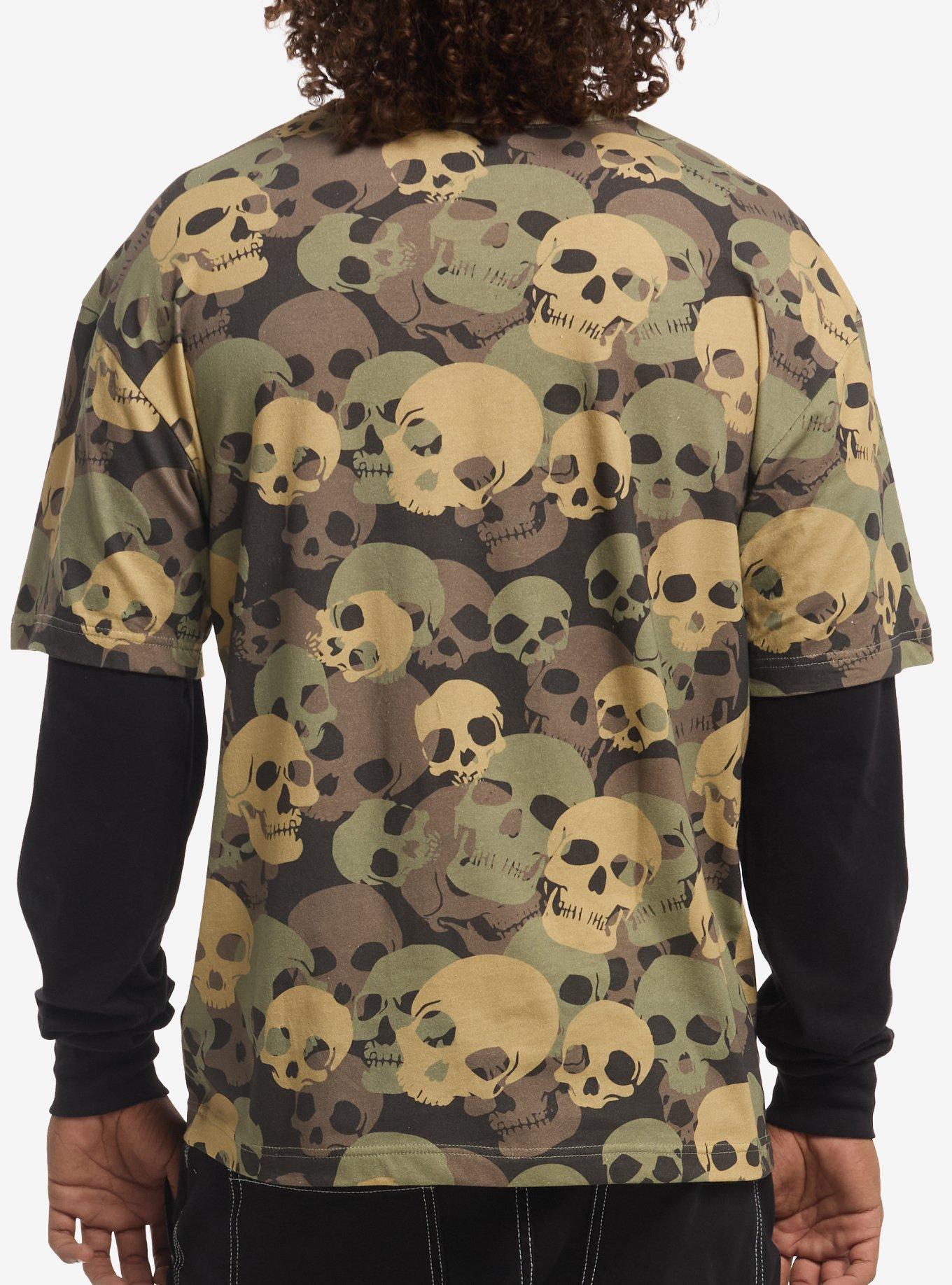 Camouflage Skulls Twofer Long-Sleeve T-Shirt, MULTI, alternate - view 3