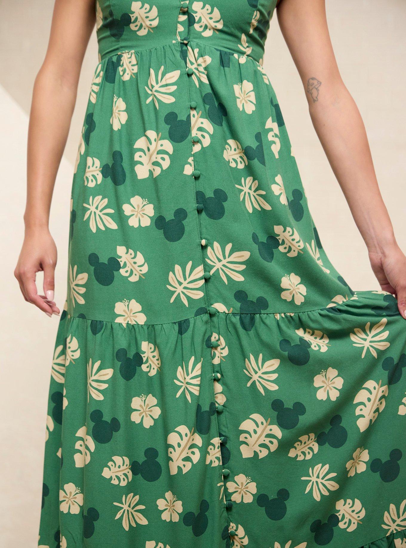 Disney Mickey Mouse Tropical Allover Print Maxi Dress - BoxLunch Exclusive, BEIGE, alternate - view 4
