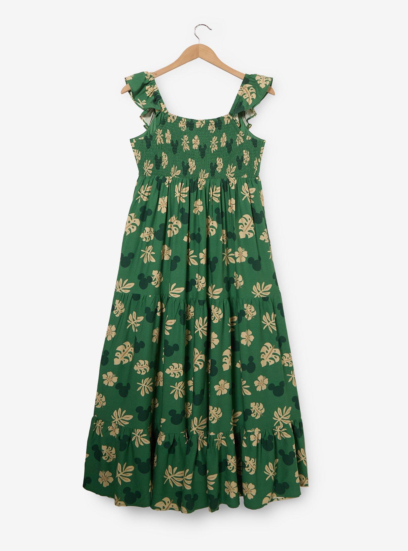 Disney Mickey Mouse Tropical Allover Print Plus Size Maxi Dress - BoxLunch Exclusive, , hi-res
