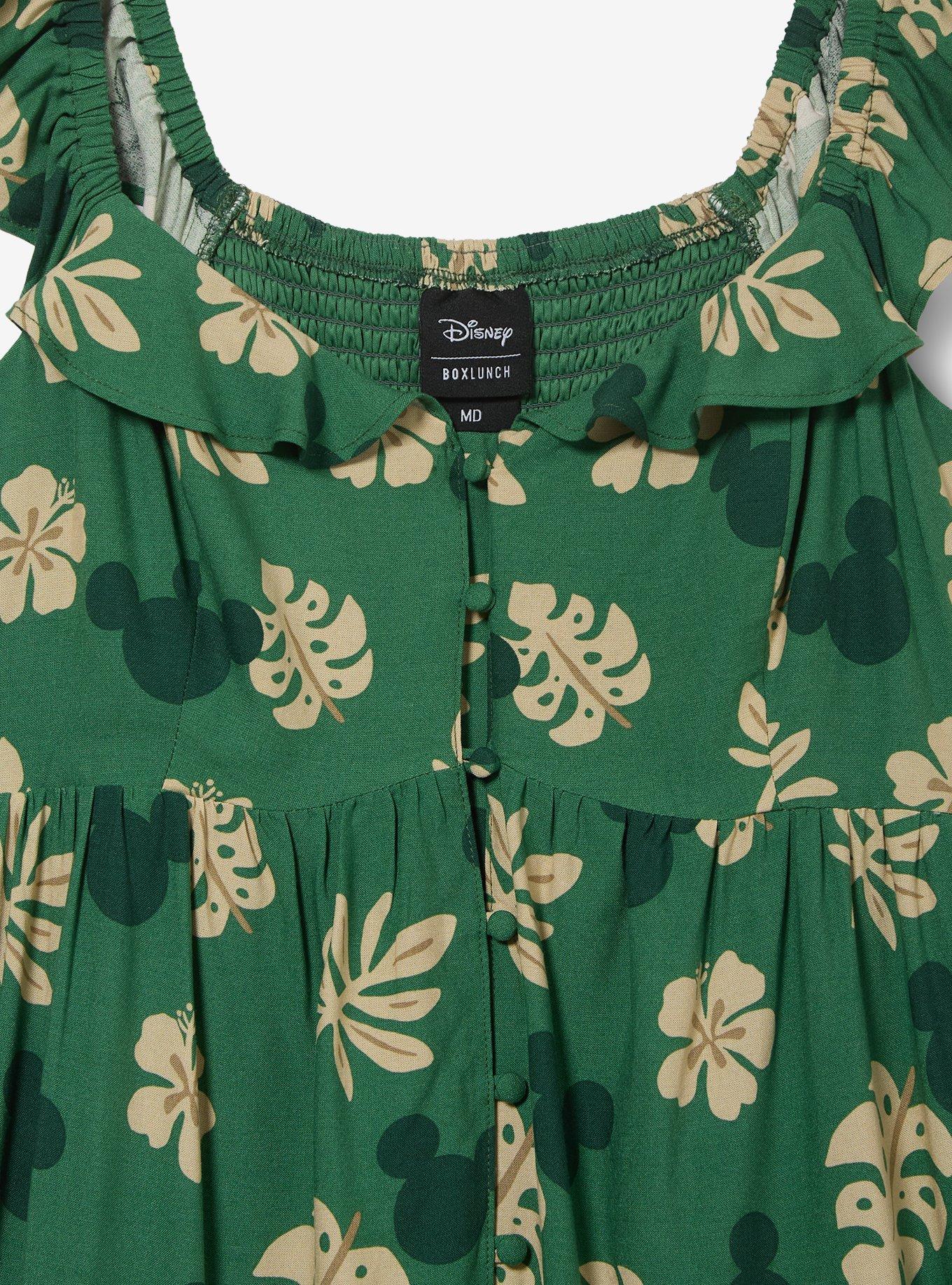 Disney Mickey Mouse Tropical Allover Print Plus Size Maxi Dress - BoxLunch Exclusive, BEIGE, alternate