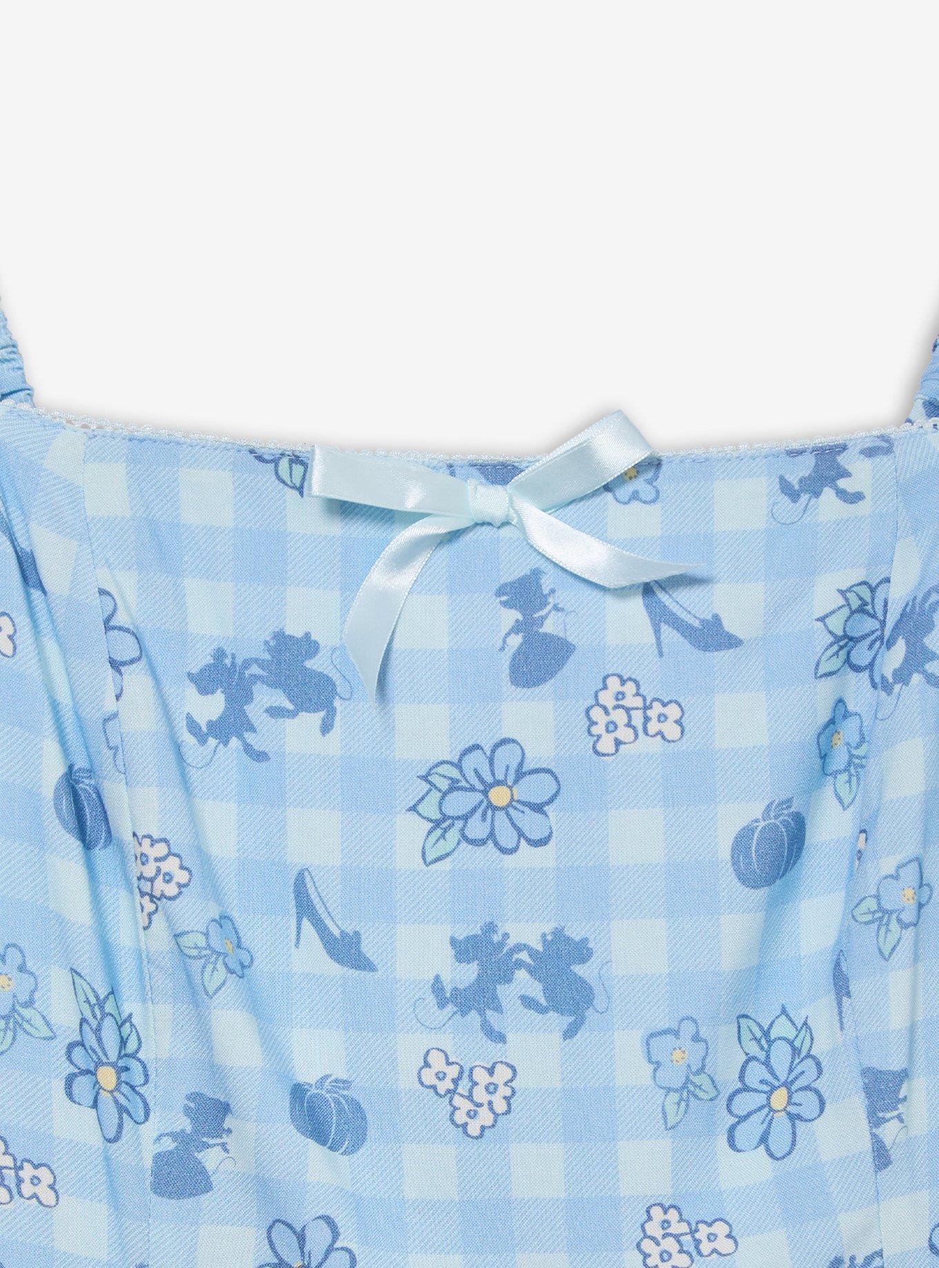 Disney Cinderella Gingham Plus Size Midi Dress &mdash; BoxLunch Exclusive, LIGHT BLUE, alternate - view 4
