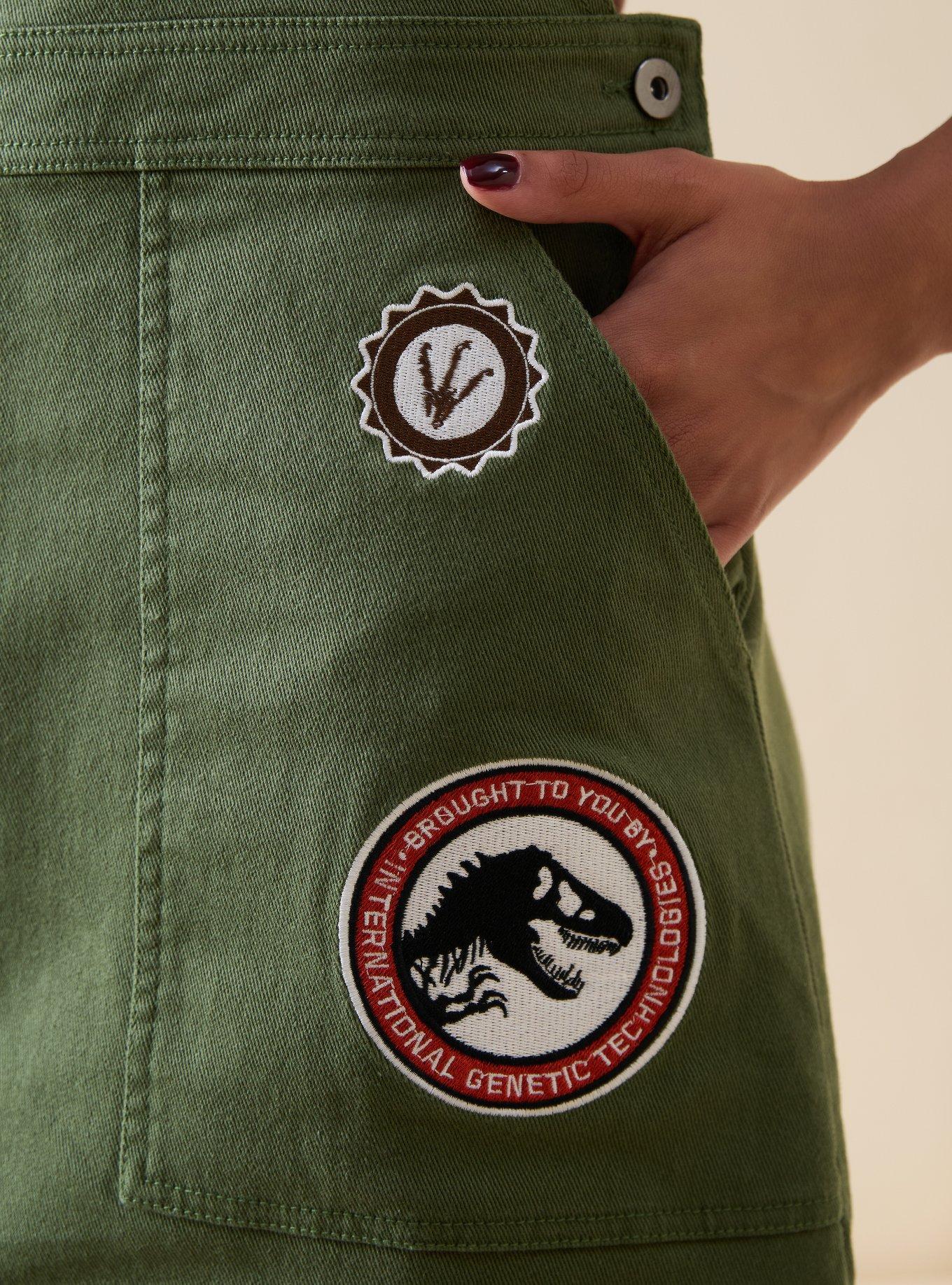 Jurassic Park Embroidered Patches Women's Overall Dress - BoxLunch Exclusive