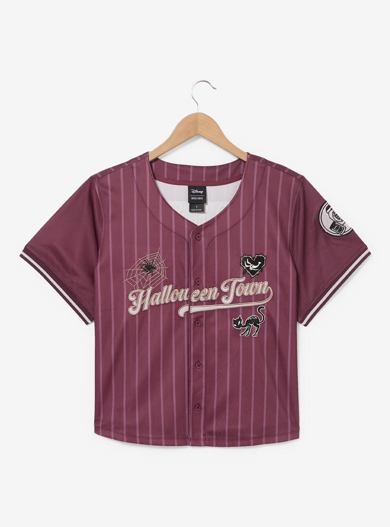 Disney The Nightmare Before Christmas Sally Women's Plus Size Cropped Baseball Jersey - BoxLunch Exclusive, BURGUNDY, alternate - view 3