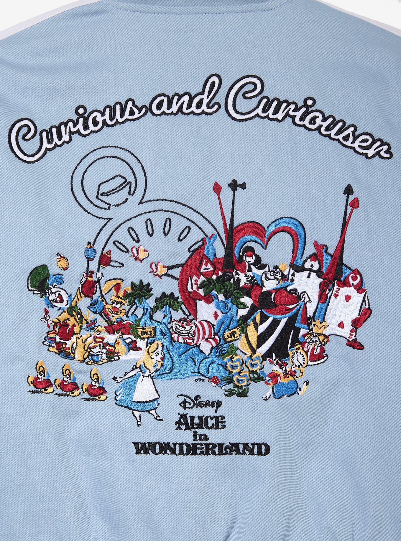 Disney Alice in Wonderland Icons Women's Cropped Moto Jacket - BoxLunch Exclusive, LIGHT BLUE, alternate