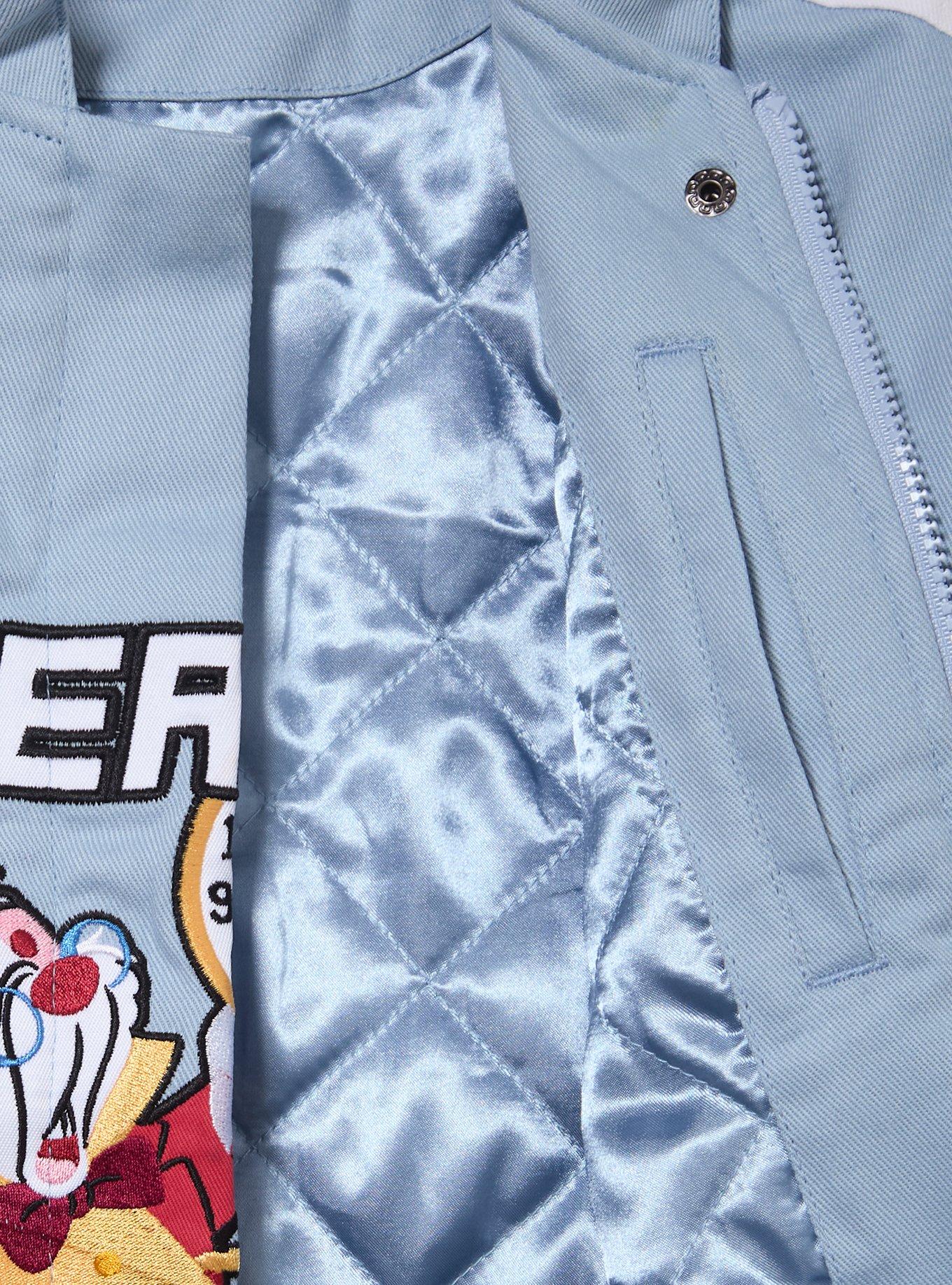 Disney Alice in Wonderland Icons Women's Cropped Moto Jacket - BoxLunch Exclusive, LIGHT BLUE, alternate