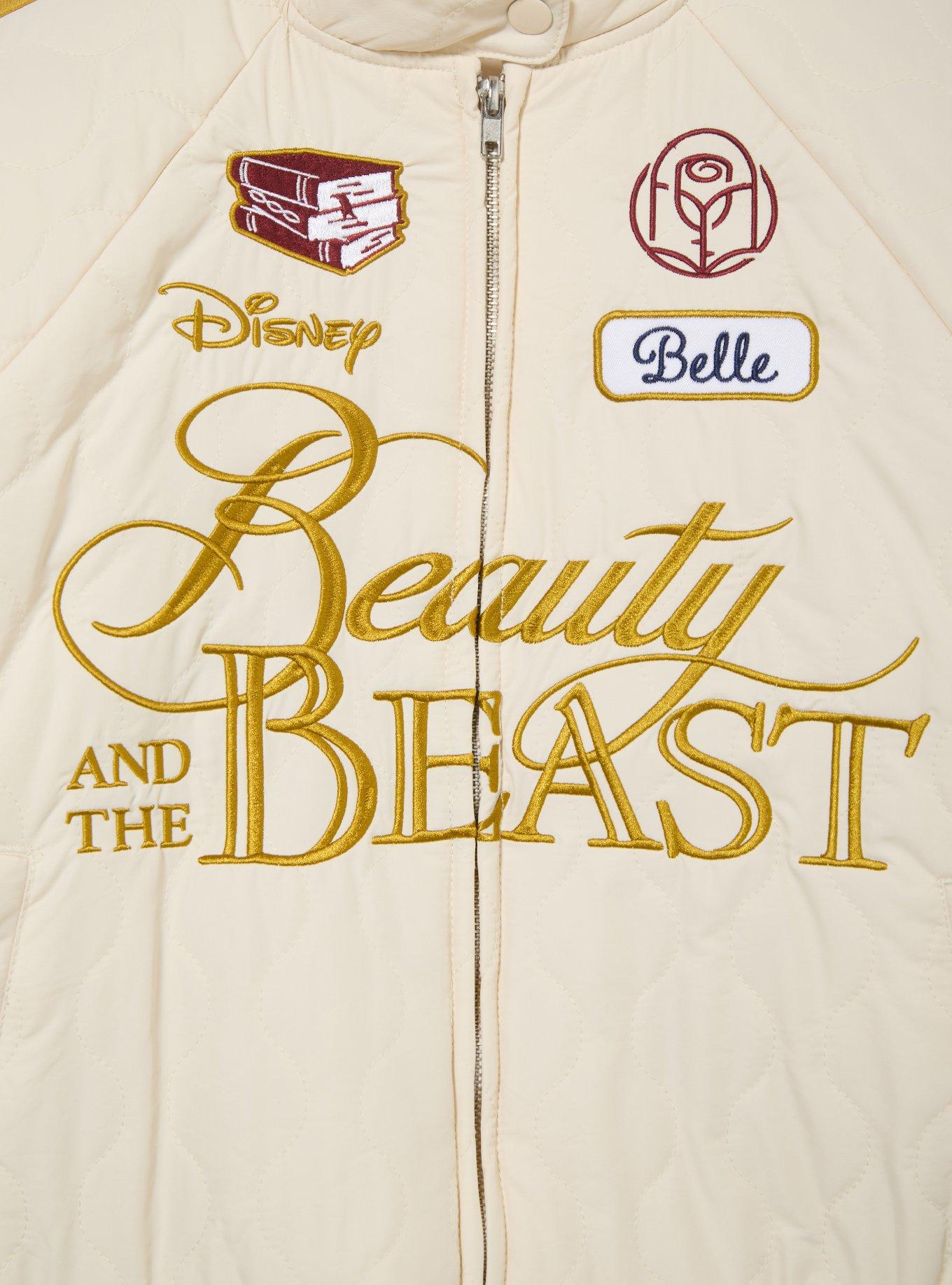 Disney Beauty and The Beast Belle Women's Cropped Quilted Racing Jacket - BoxLunch Exclusive, RED, alternate
