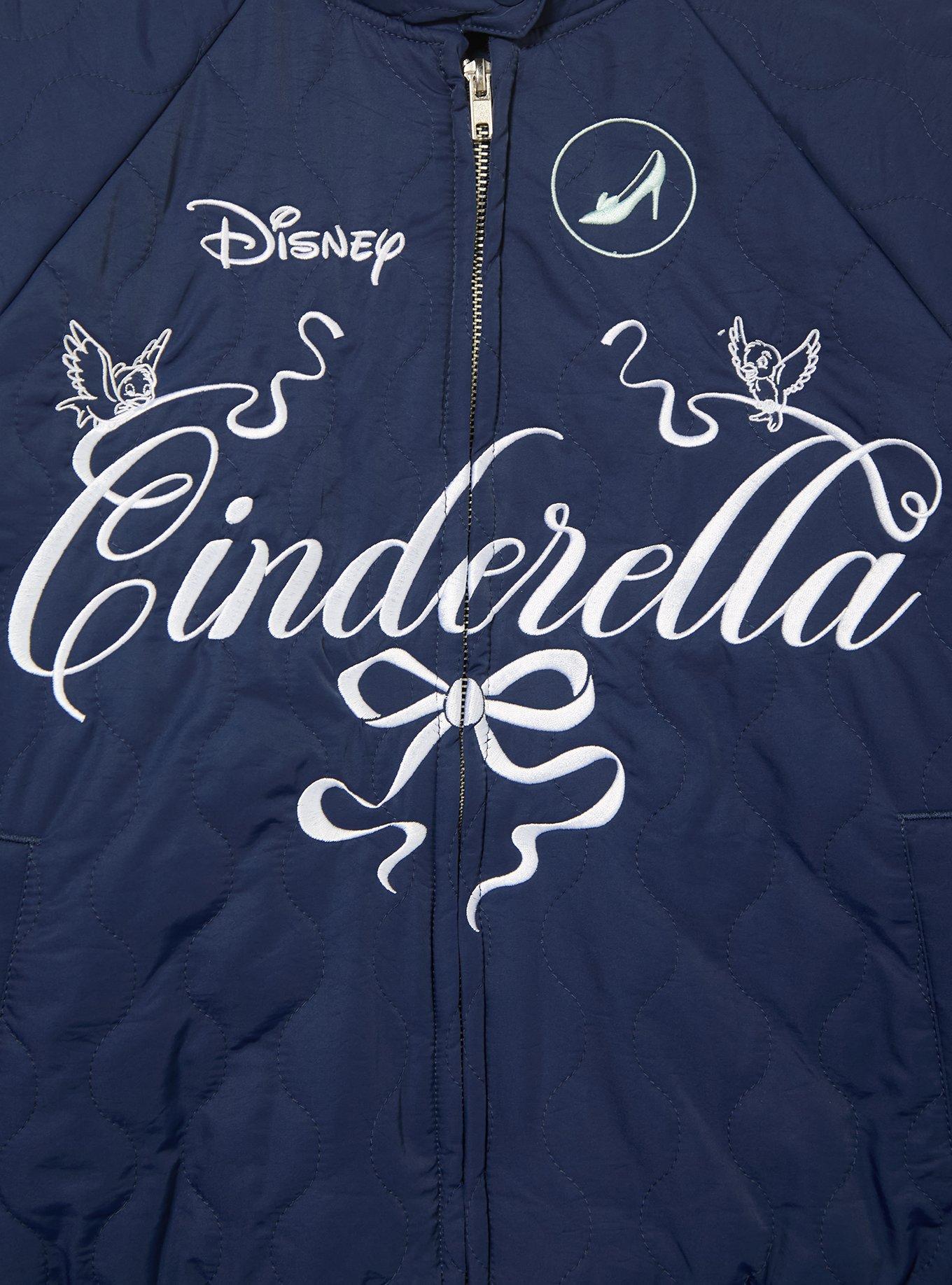 Disney Cinderella Women's Cropped Moto Jacket - BoxLunch Exclusive, NAVY, alternate