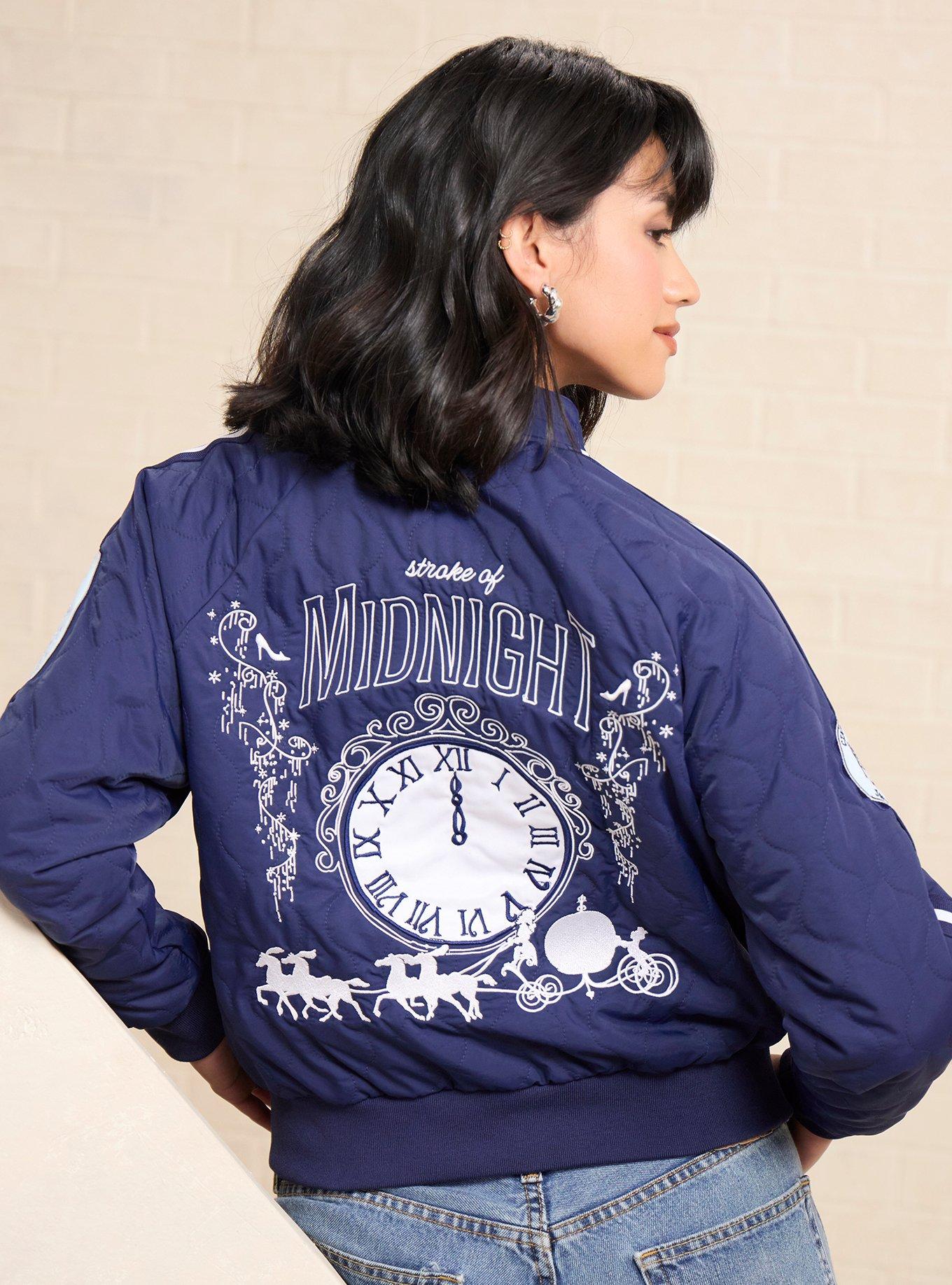 Disney Cinderella Women's Cropped Moto Jacket - BoxLunch Exclusive, NAVY, alternate - view 6
