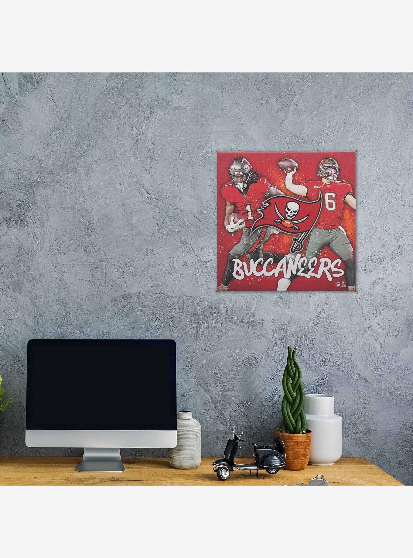 NFL Tampa Bay Buccaneers Rachaad White & Baker Mayfield Painterly Splash Canvas Wall Decor