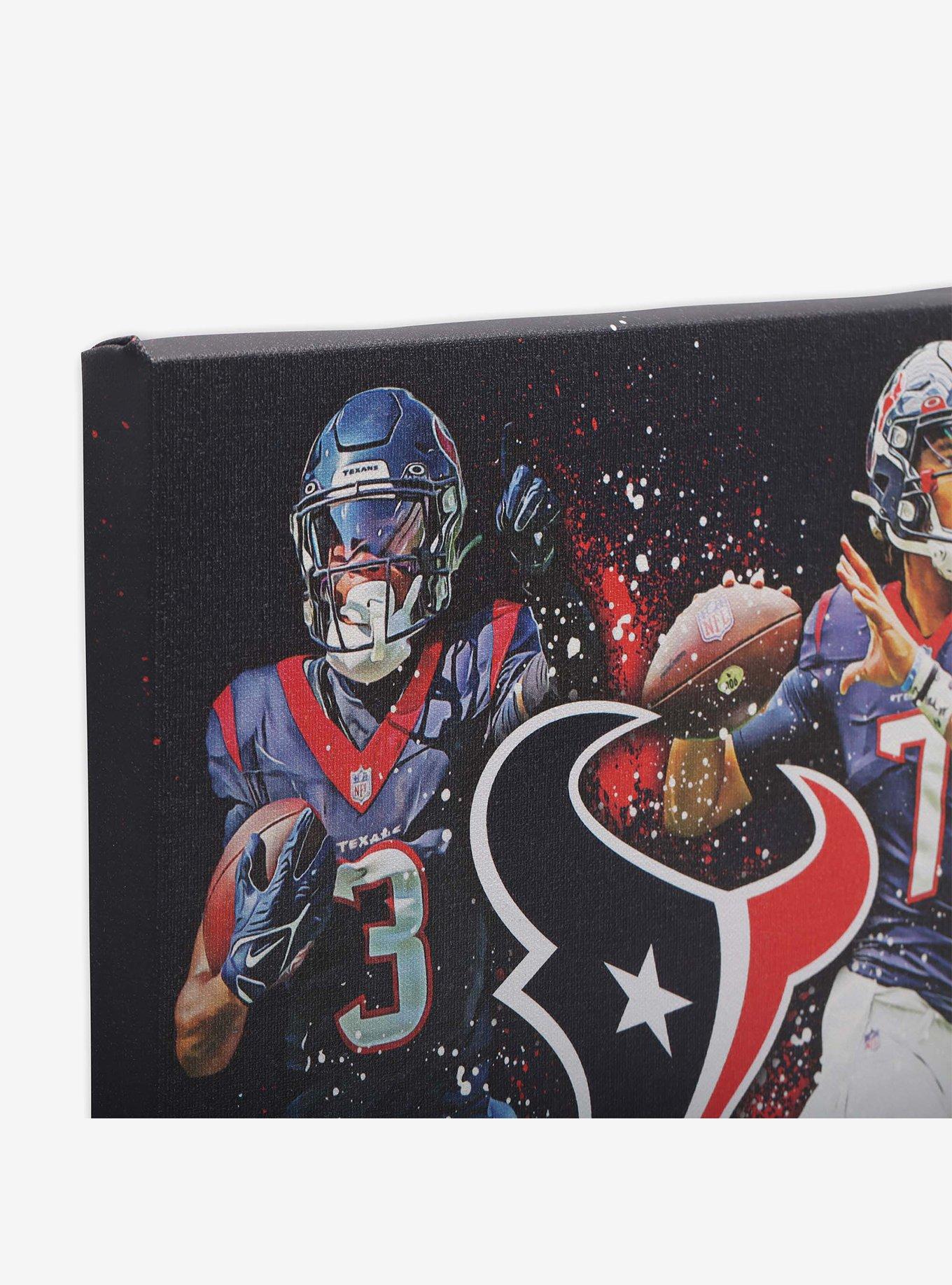 NFL Houston Texans Tank Dell & CJ Stroud Painterly Splash Canvas Wall Decor, , hi-res