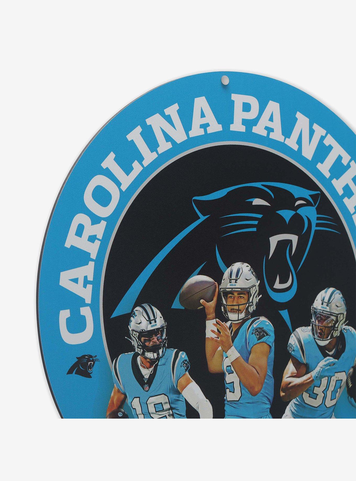 NFL Carolina Panthers +O65:O92Gameday Round Metal Sign, , hi-res