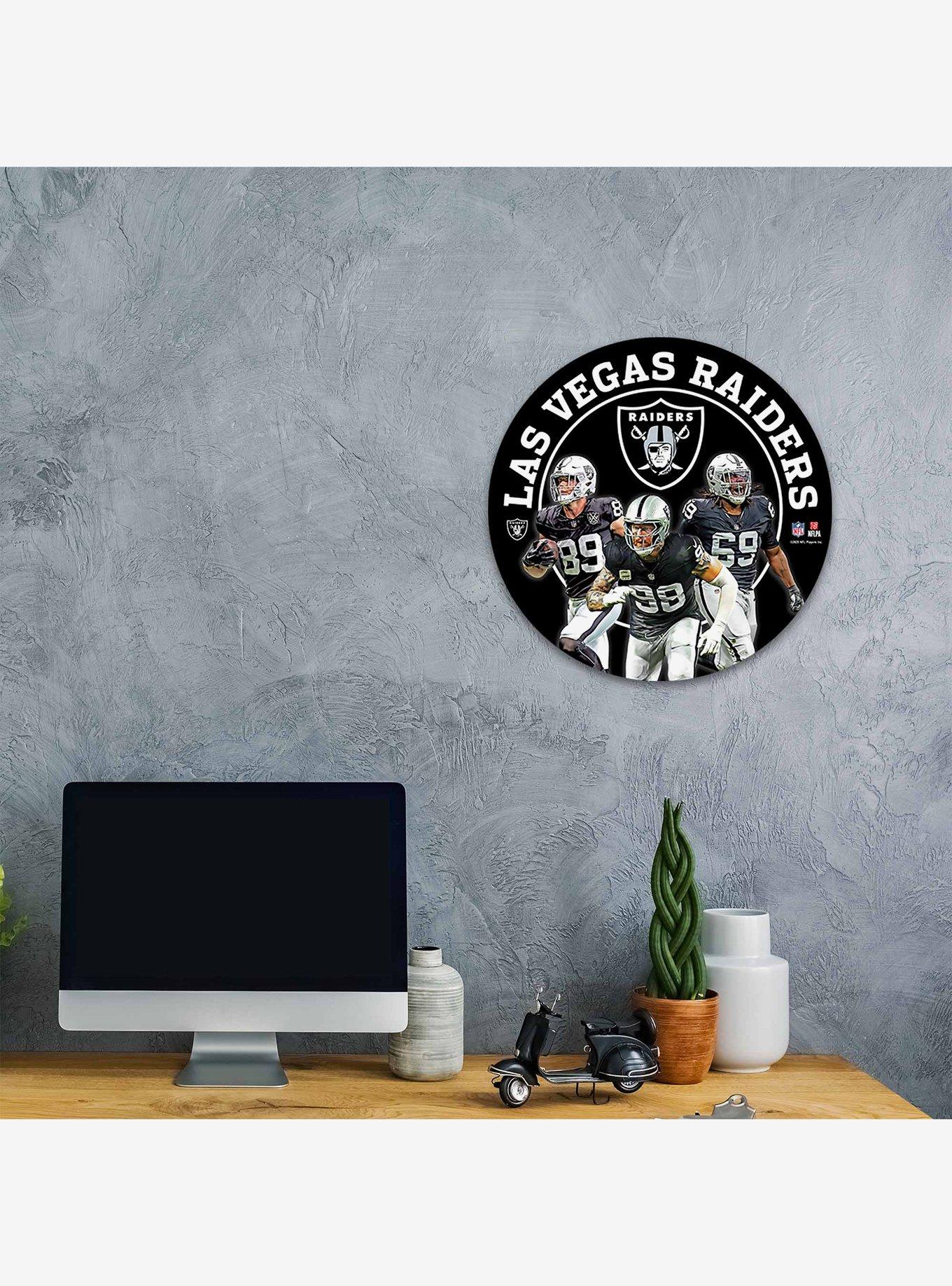 NFL Las Vegas Raiders Round Weather Resistant Metal Wall Decor, , hi-res