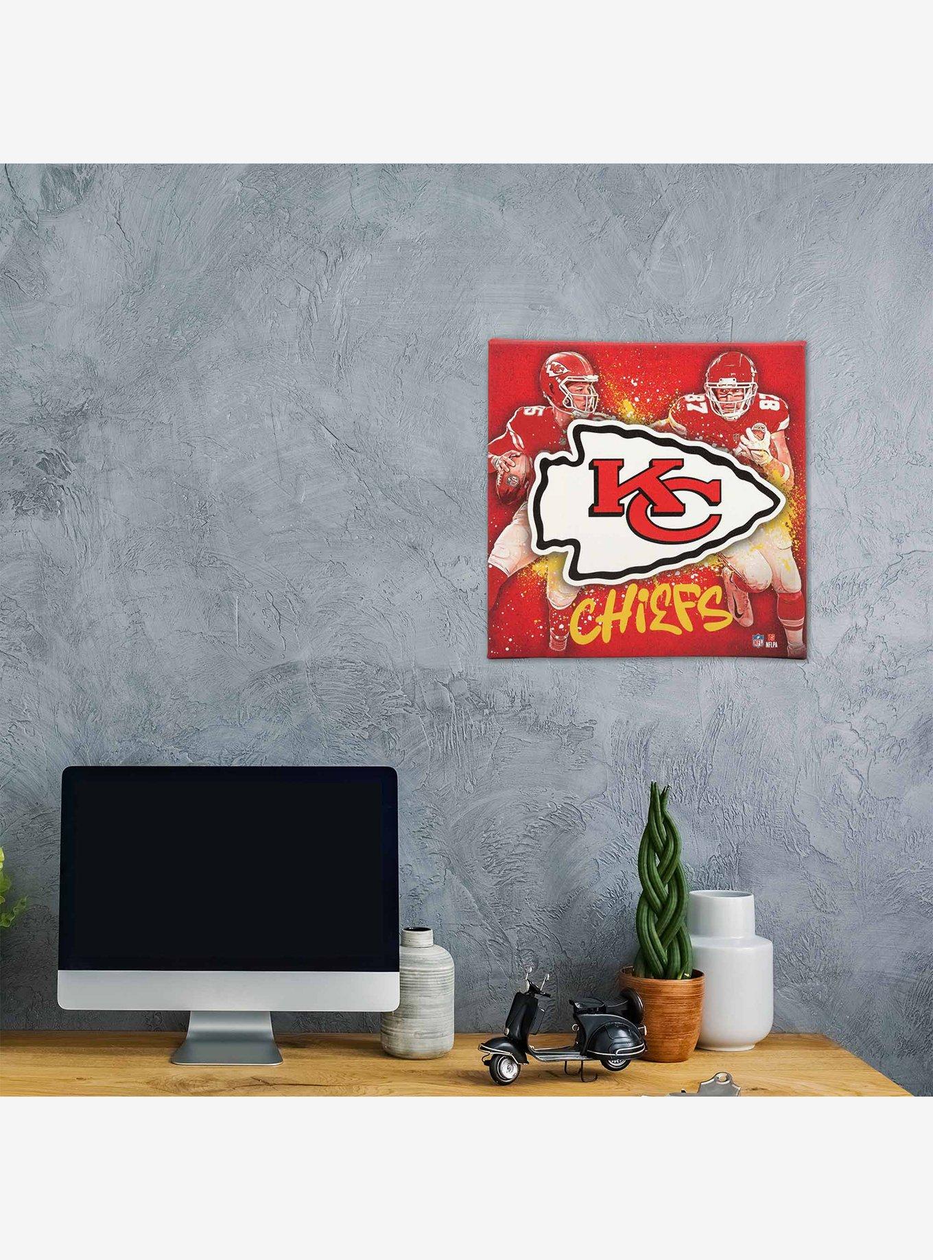 NFL Kansas City Chiefs Patrick Mahomes & Travis Kelce Painterly Splash Canvas Wall Decor, , hi-res