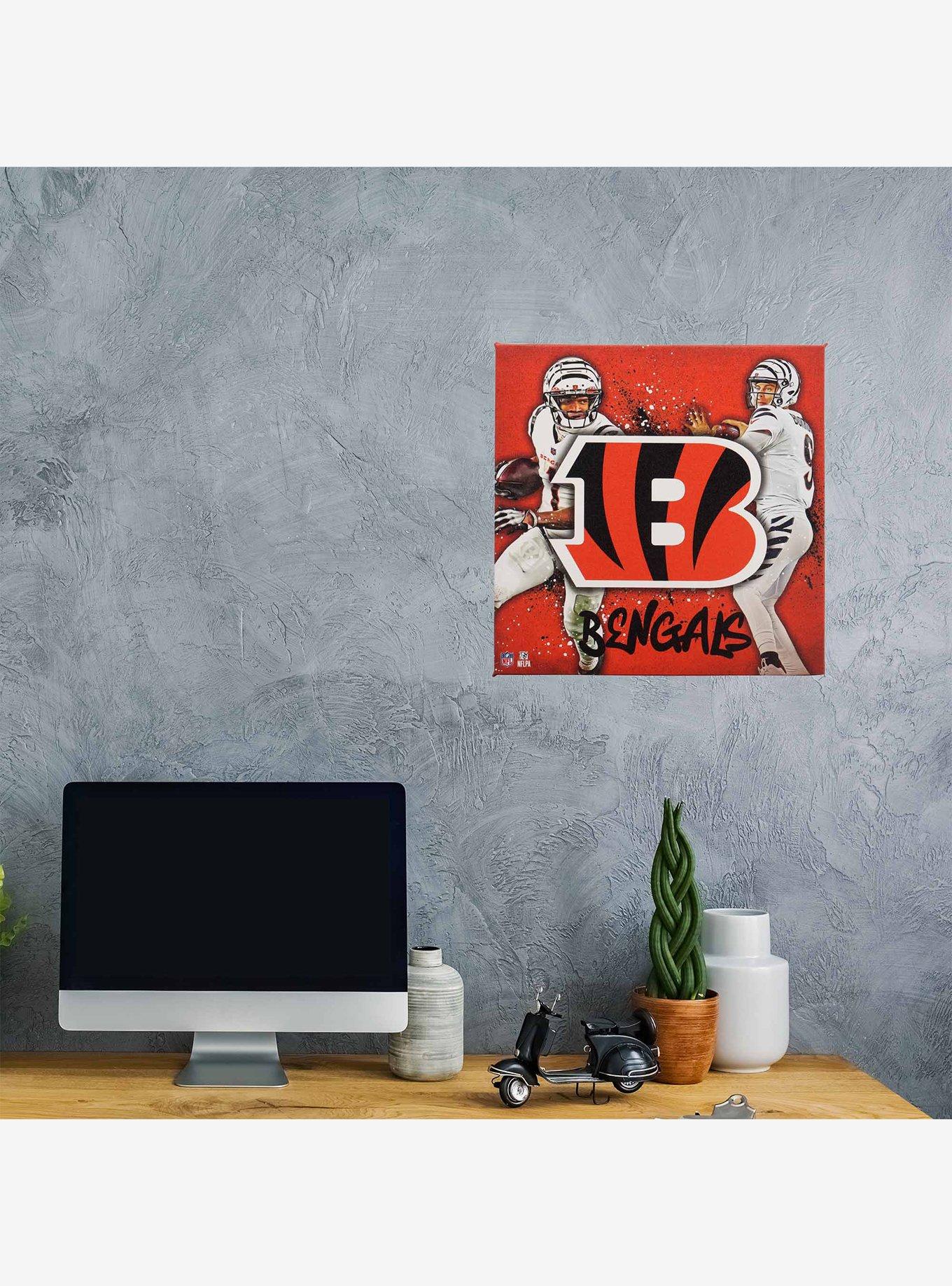 NFL Cincinnati Bengals Ja'Marr Chase & Joe Burrow Painterly Splash Canvas Wall Decor, , hi-res