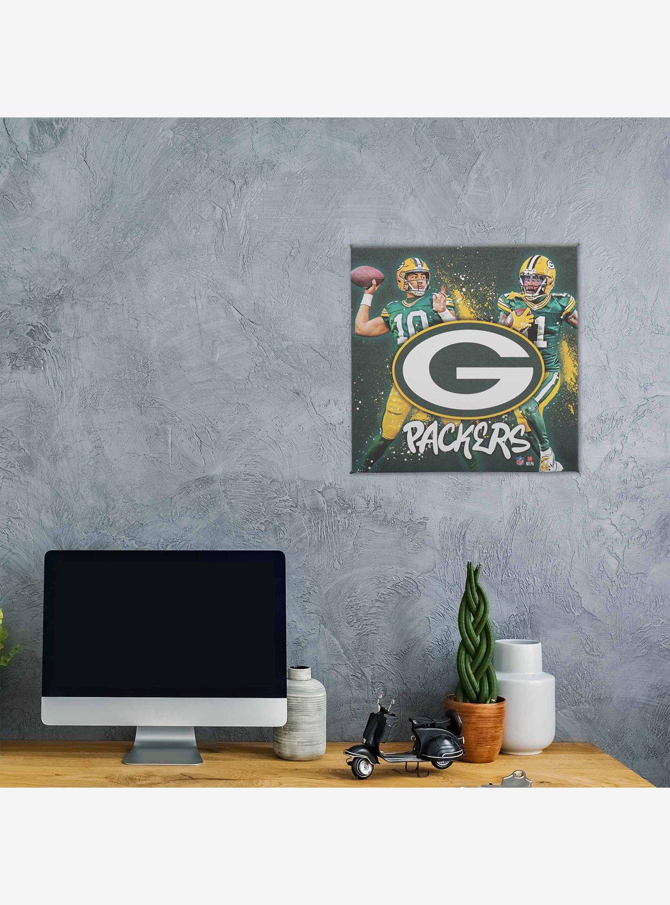 NFL Green Bay Packers Jordan Love & Emanuel Wilson Painterly Splash Canvas Wall Decor, , hi-res