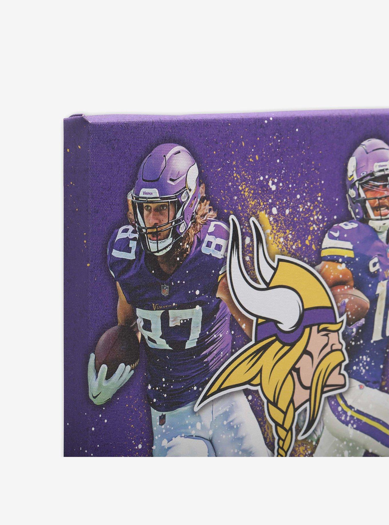 NFL Minnesota Vikings T.J. Hockenson & Justin Jefferson Painterly Splash Canvas Wall Decor, , hi-res
