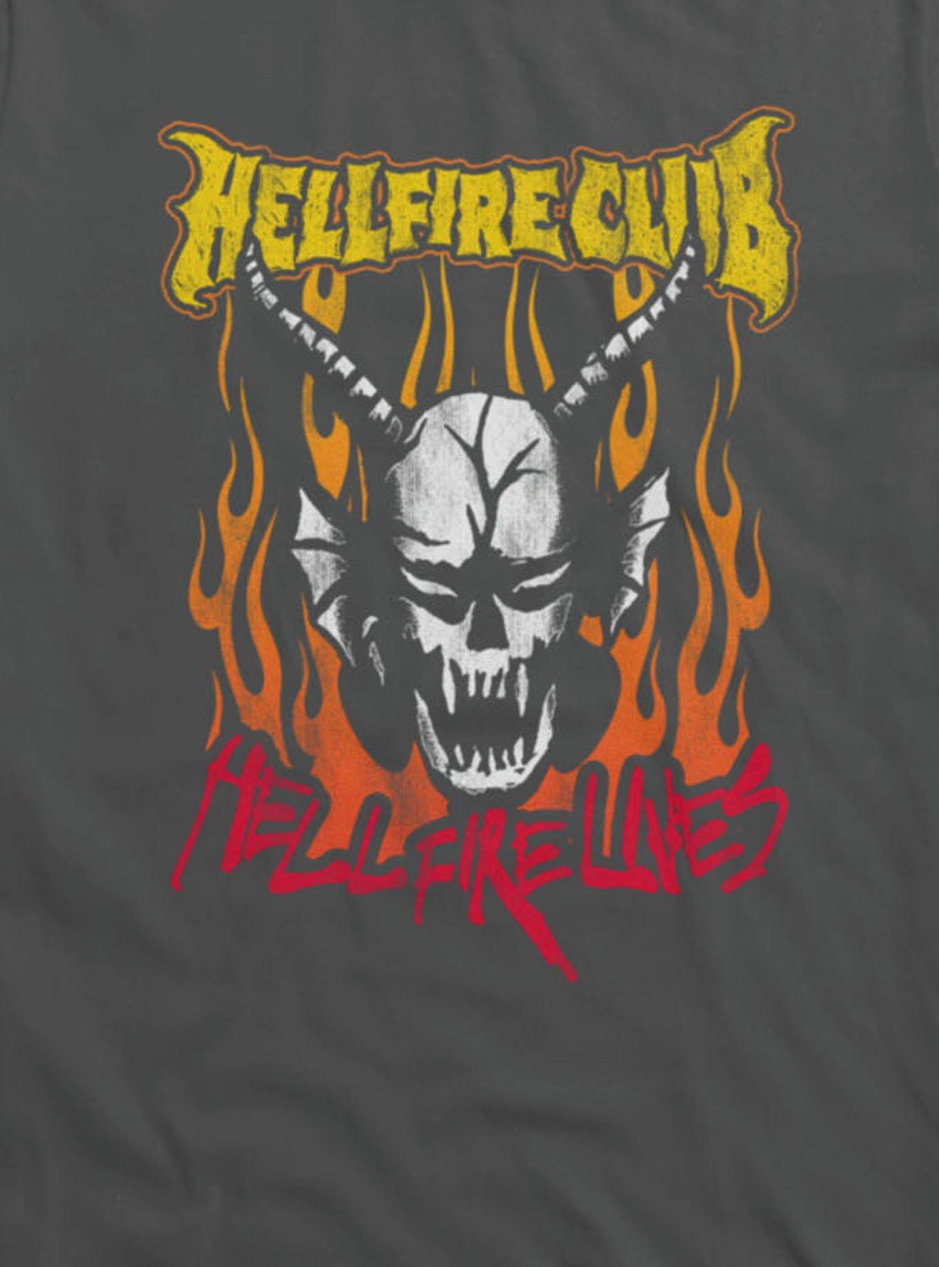 Stranger Things Hellfire Club Lives Flames Girls T-Shirt, , hi-res