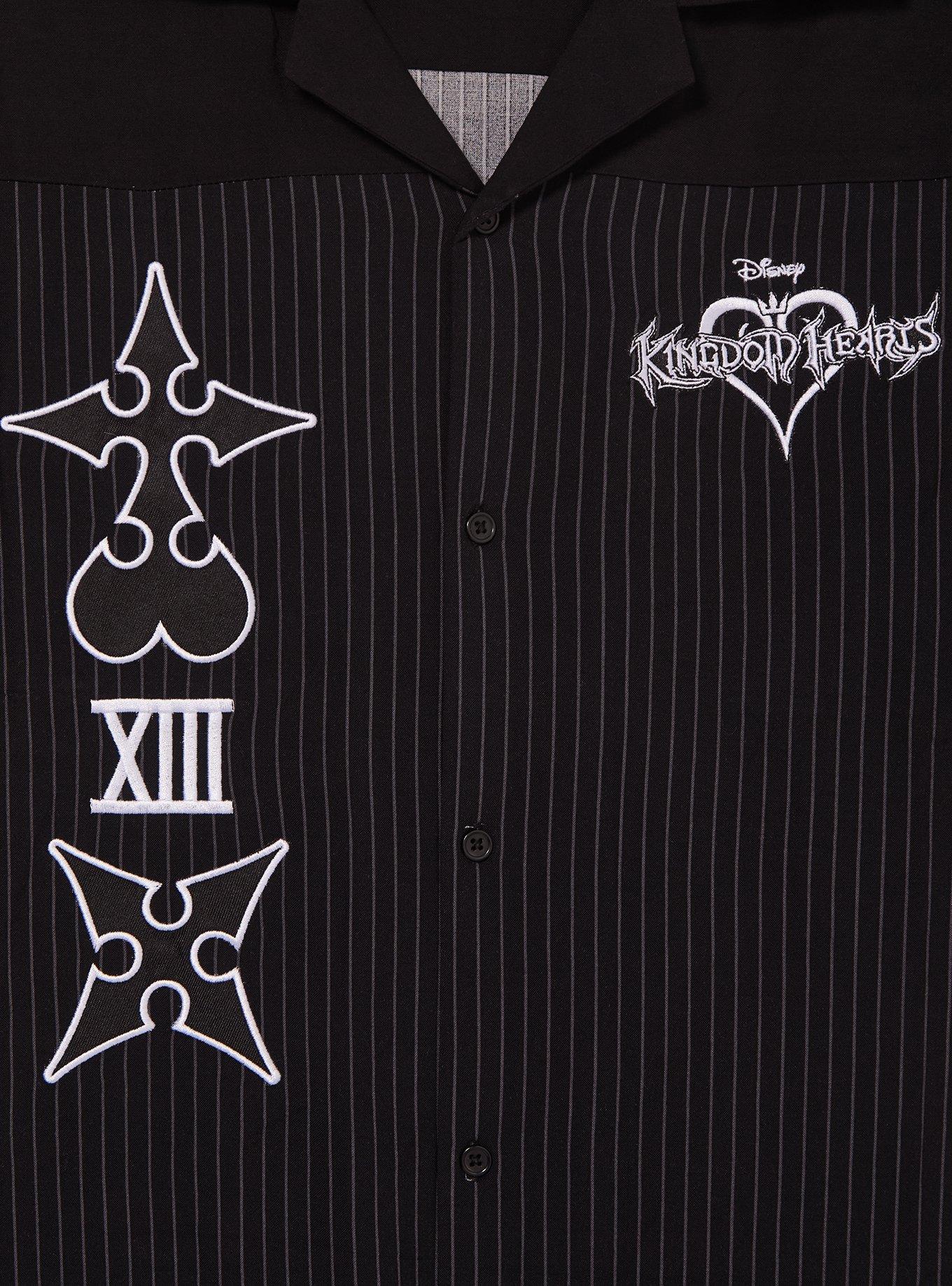 Disney Kingdom Hearts Striped Woven Button-Up - BoxLunch Exclusive, BLACK, alternate