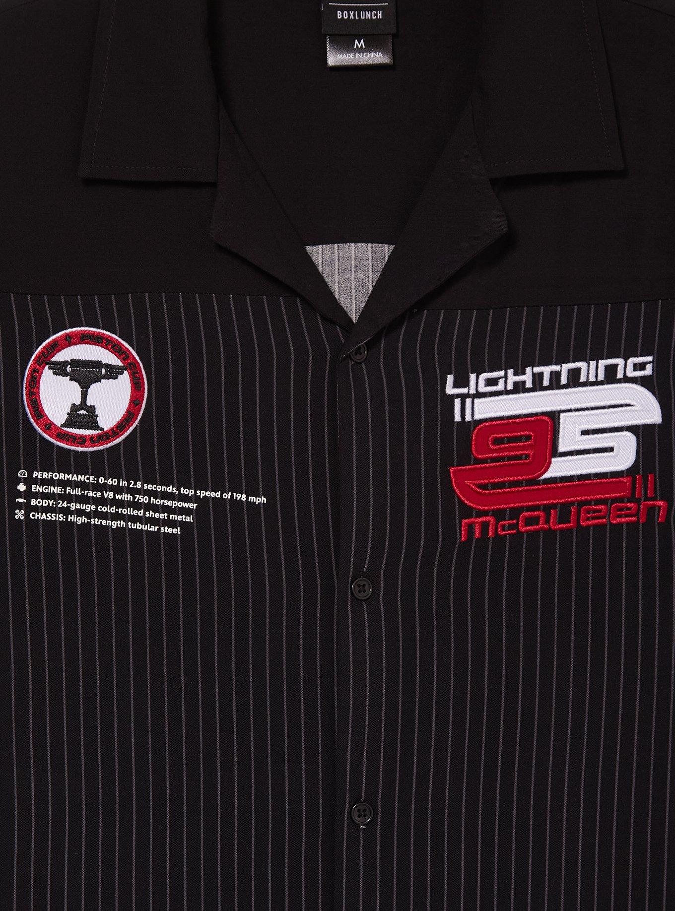 Disney Pixar Cars Lightning McQueen Striped Woven Button-Up - BoxLunch Exclusive, BLACK, alternate