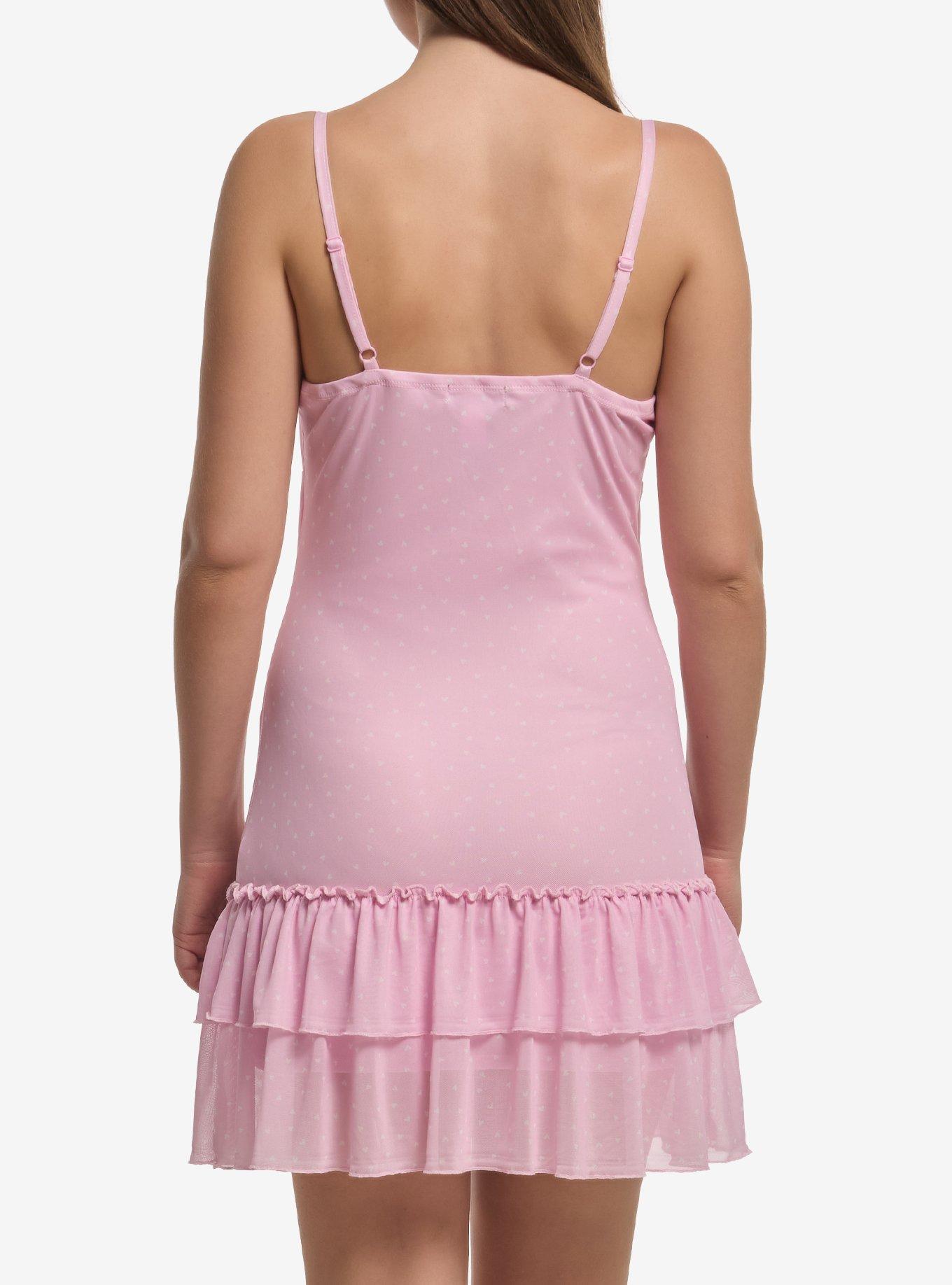 Sweet Society Pink Heart Mesh Cami Dress, MULTI, alternate - view 3