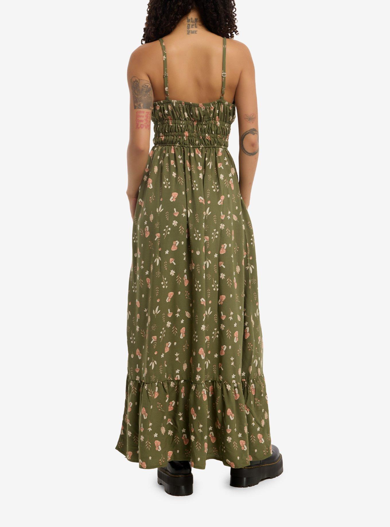 Thorn & Fable Mushroom Foliage Maxi Dress, , hi-res