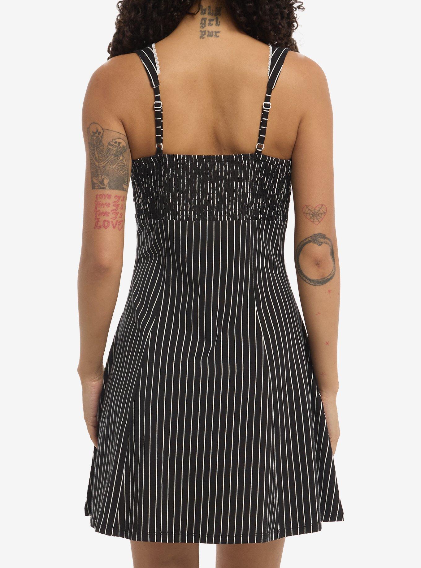 Social Collision Black & White Pinstripe Tank Dress, MULTI, alternate