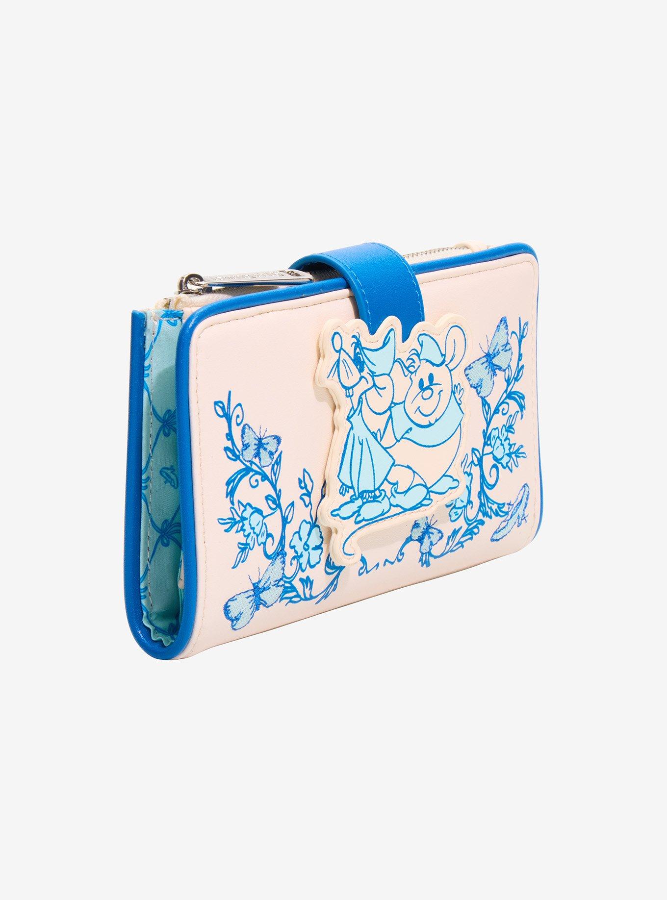 Loungefly Disney Cinderella Tonal Floral Jaq & Gus Wallet - BoxLunch Exclusive, , hi-res