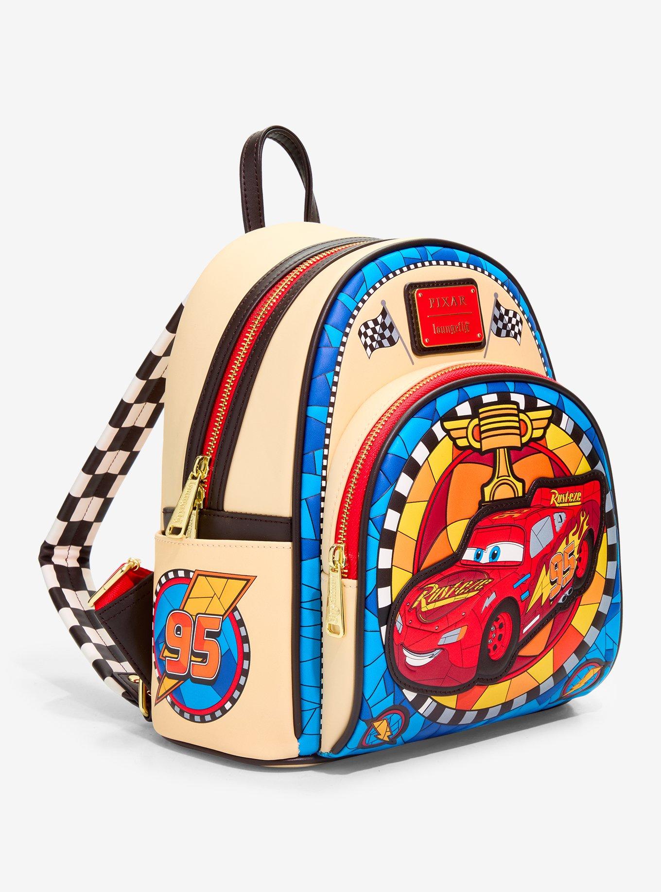 Loungefly Disney Cars Lightning McQueen Stained Glass Mini Backpack &mdash; BoxLunch Exclusive, , hi-res