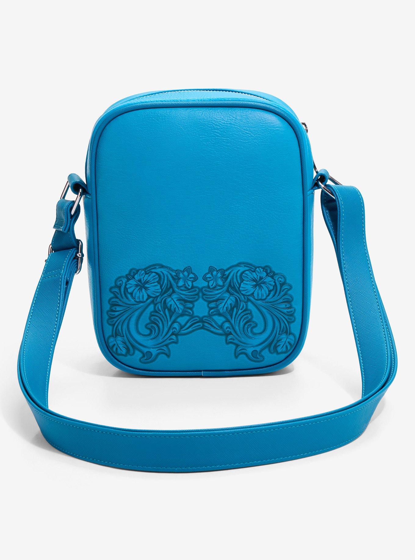 Loungefly Disney Lilo & Stitch Blue Floral Embossed Crossbody Bag - BoxLunch Exclusive, , alternate - view 3