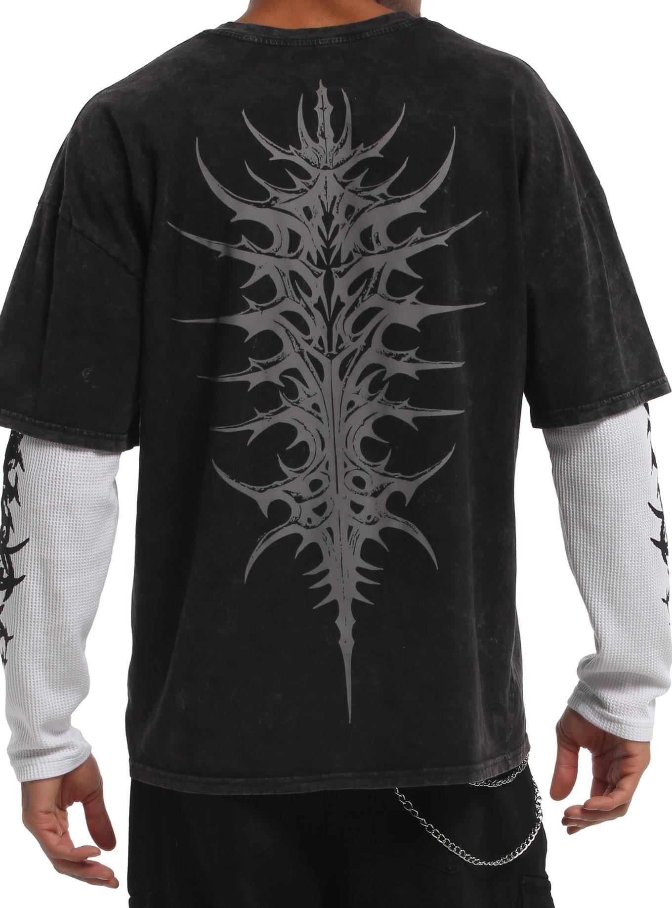 Winged Skull Cyber Twofer Long-Sleeve T-Shirt, , alternate - view 2