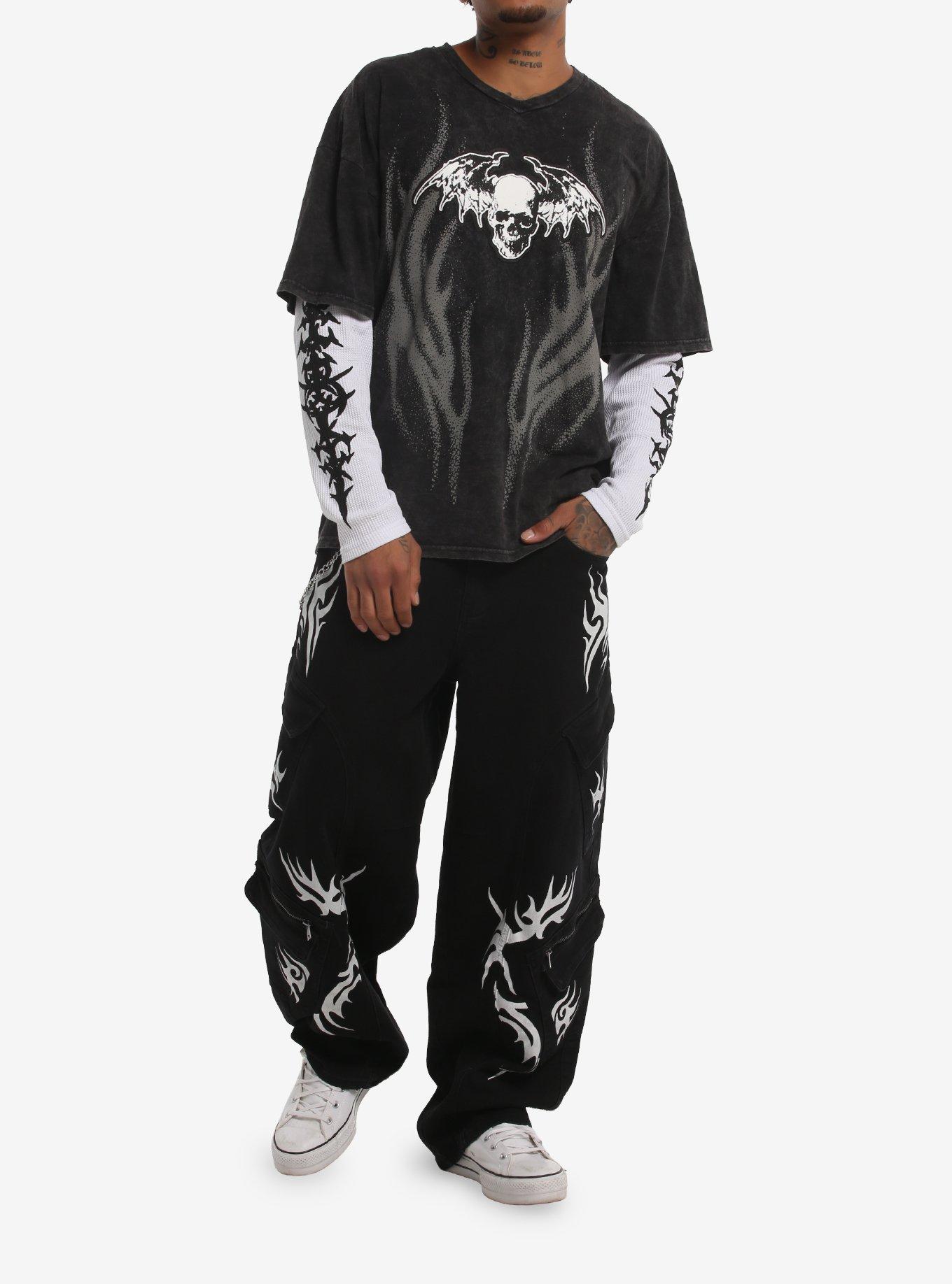 Winged Skull Cyber Twofer Long-Sleeve T-Shirt, , alternate - view 3