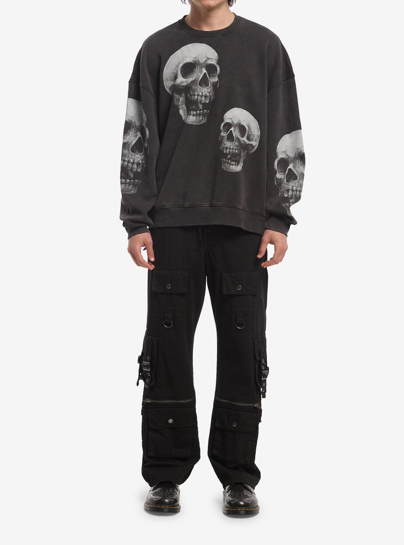 Grey Skull Sweatshirt, , hi-res