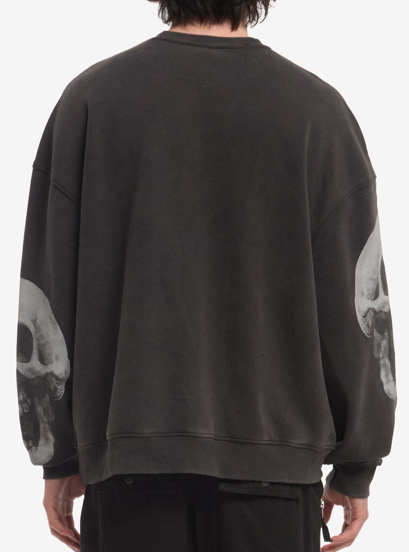Grey Skull Sweatshirt, GREY, alternate