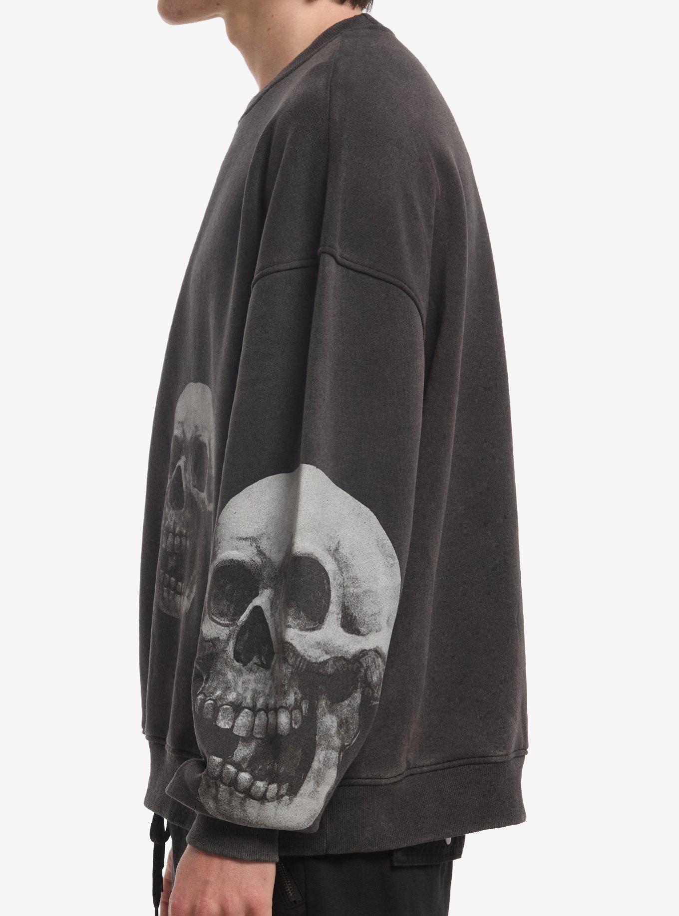 Grey Skull Sweatshirt, GREY, alternate