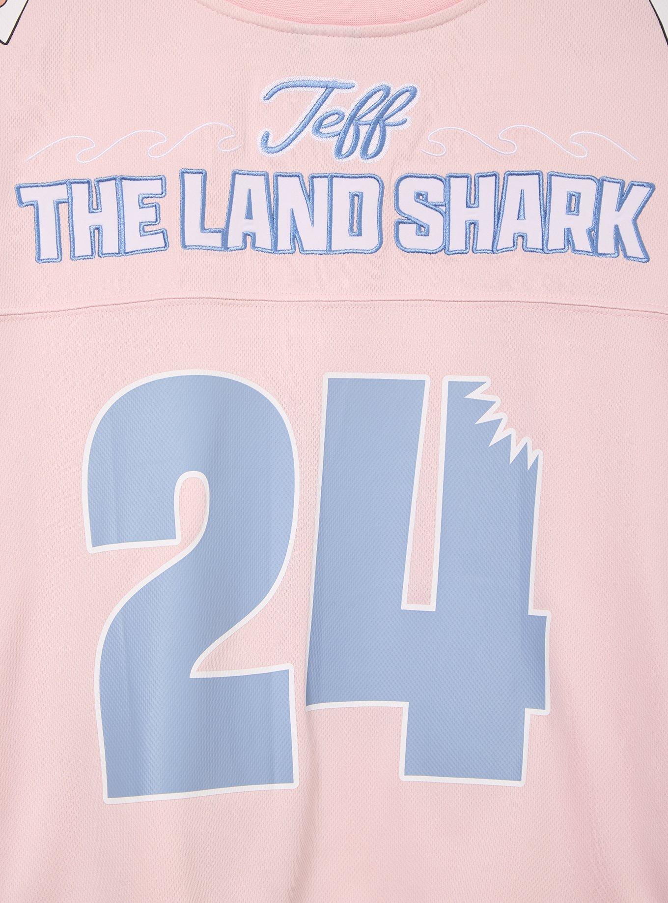 Marvel Rivals Jeff the Land Shark Women's Cropped Football Jersey - BoxLunch Exclusive, BLUE, alternate